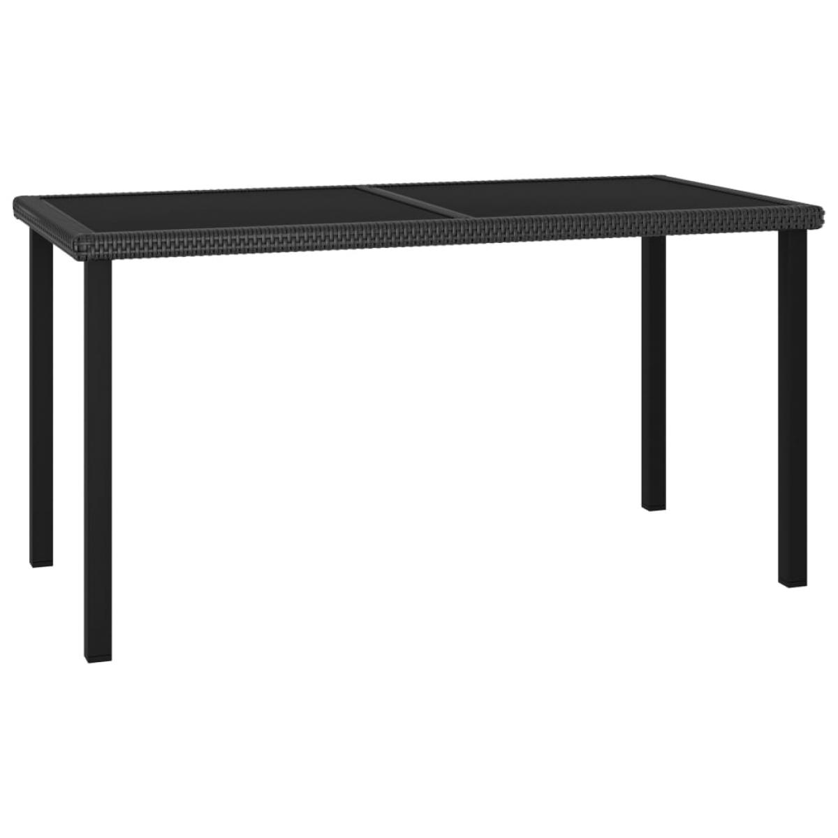 Conjunto de comedor de jardín 7 piezas ratán sintético negro