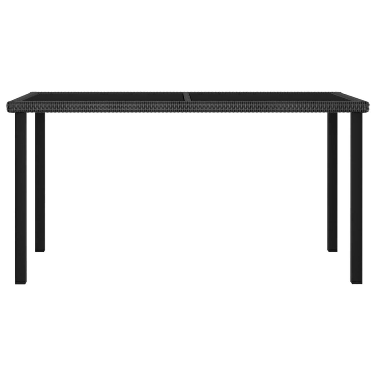 Conjunto de comedor de jardín 7 piezas ratán sintético negro