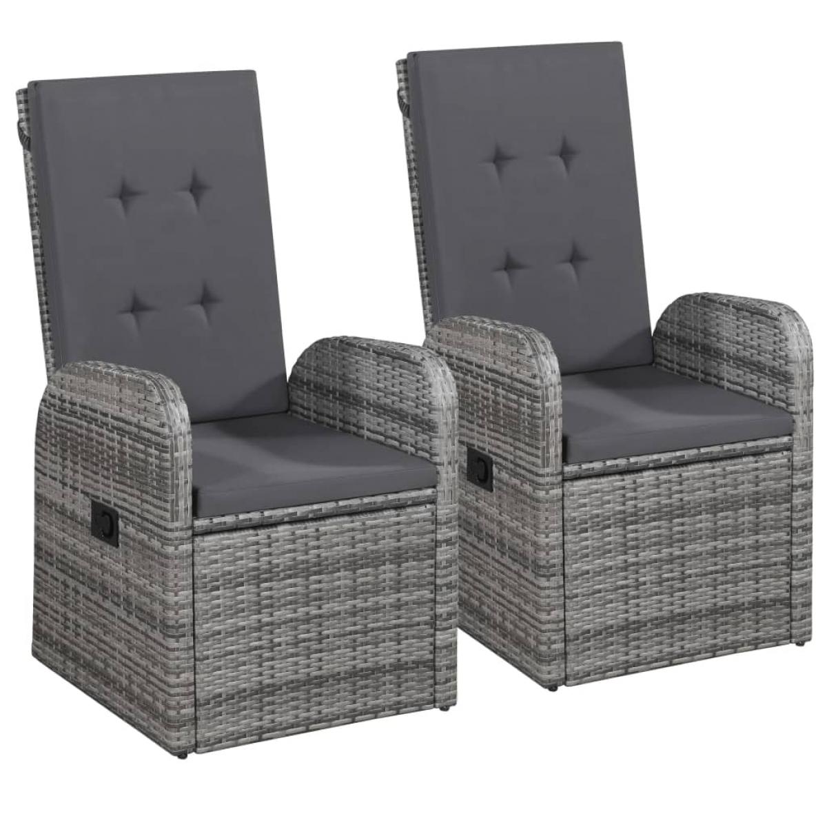 Juego de comedor para jardín 3 piezas gris
