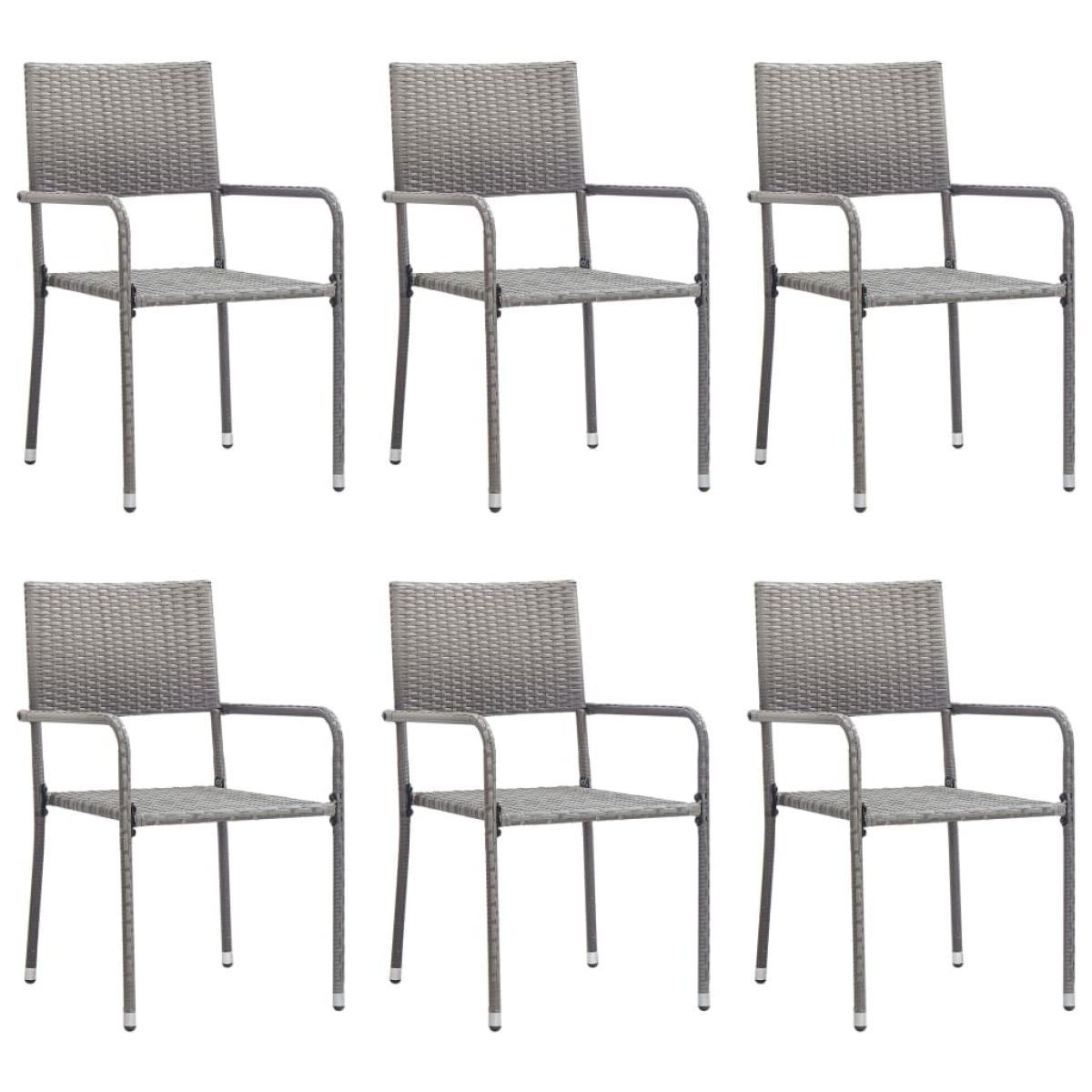 Juego de comedor para jardín de 7 piezas gris