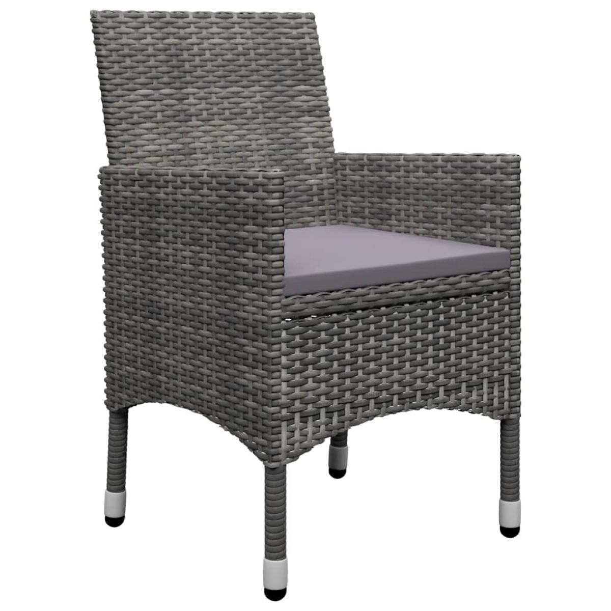 Juego de comedor de jardín de 3 piezas gris