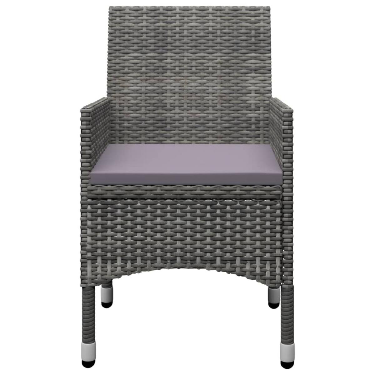Juego de comedor de jardín de 3 piezas gris