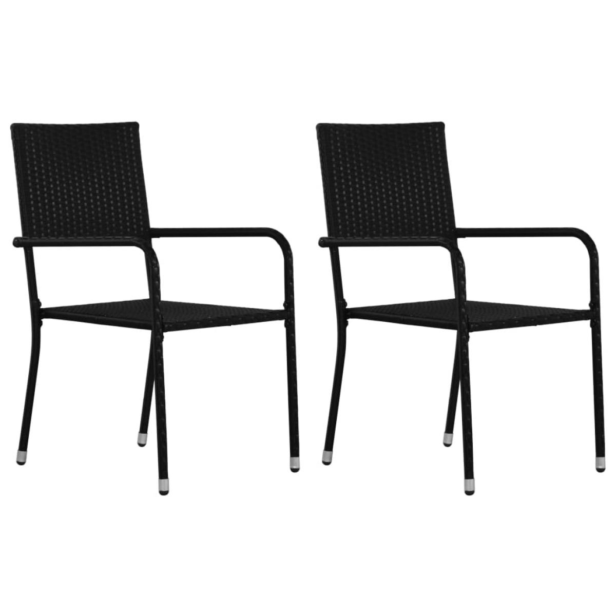 Juego de comedor de jardín 3 piezas negro