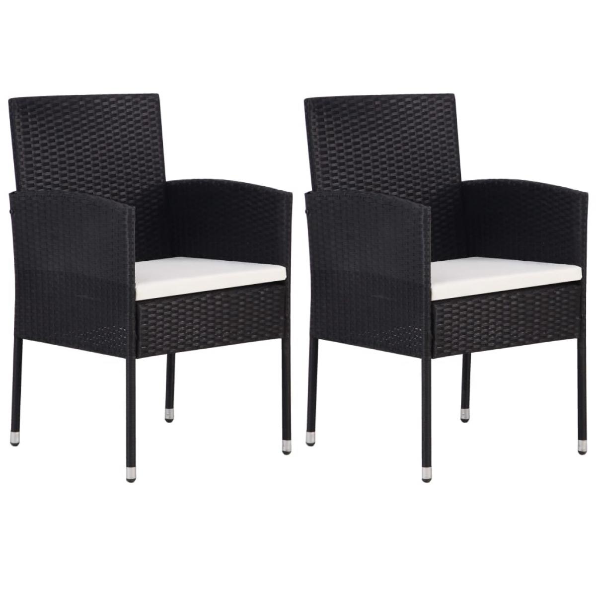 Juego de comedor para jardín 3 piezas negro