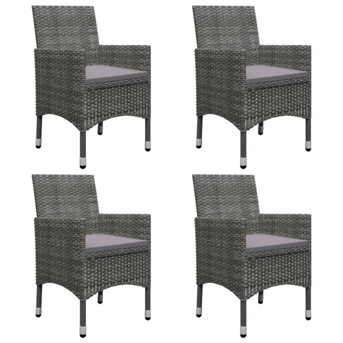 Juego de comedor para jardín de 5 piezas gris