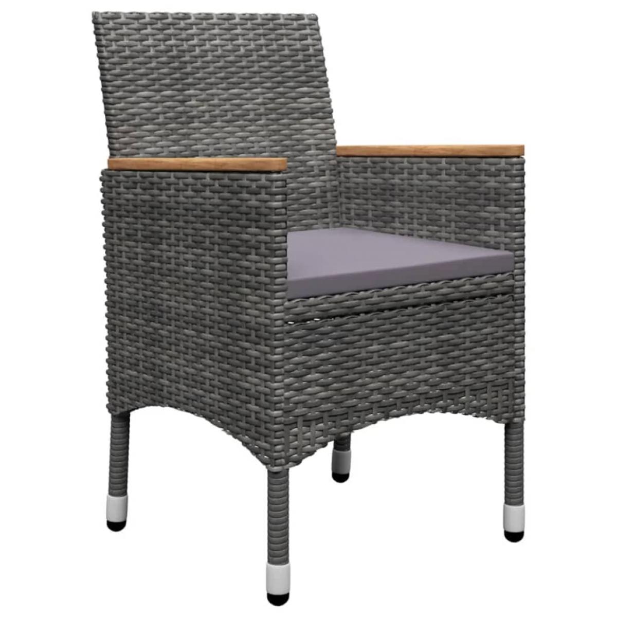 Juego de comedor de jardín de 5 piezas gris