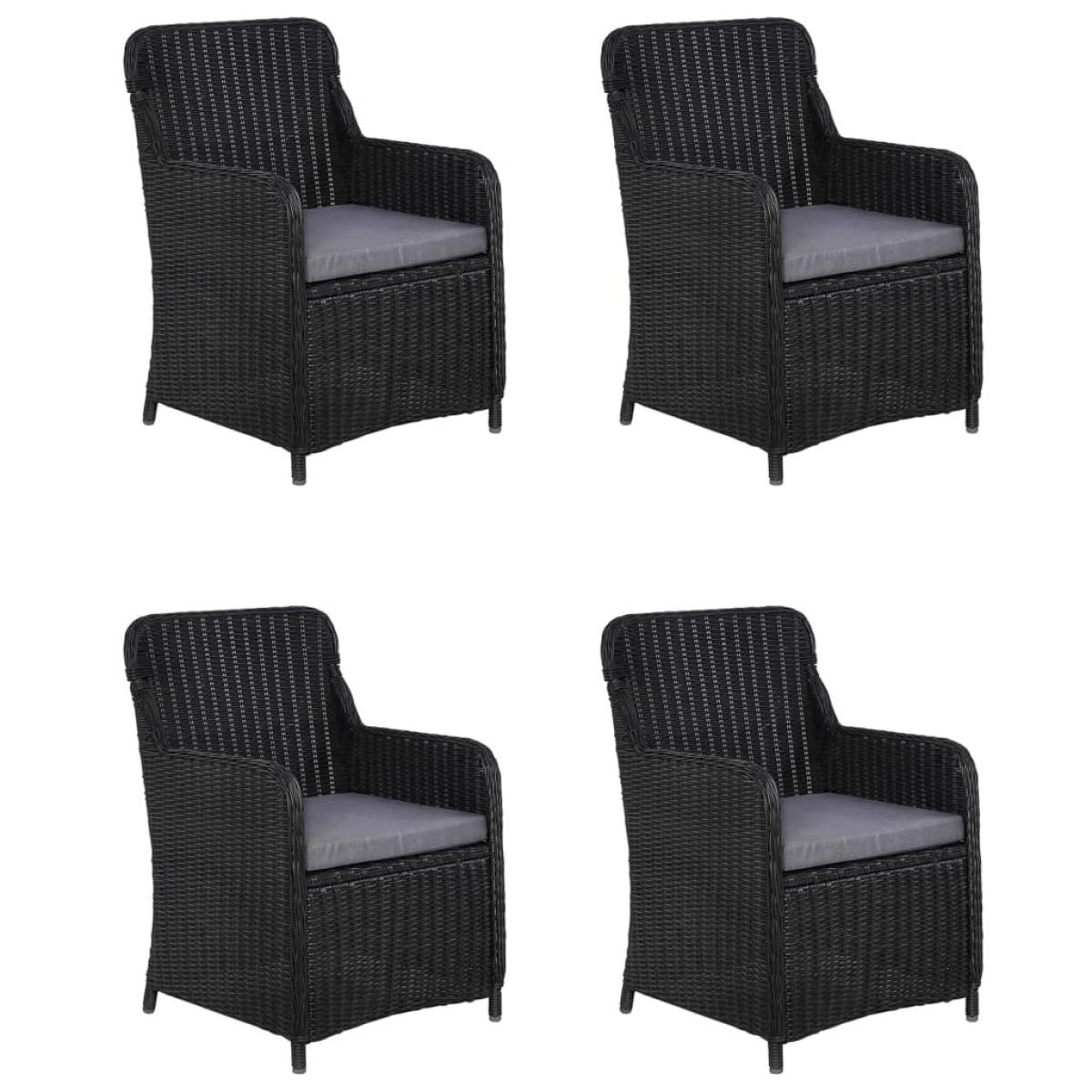 Juego de comedor para jardín 5 piezas negro