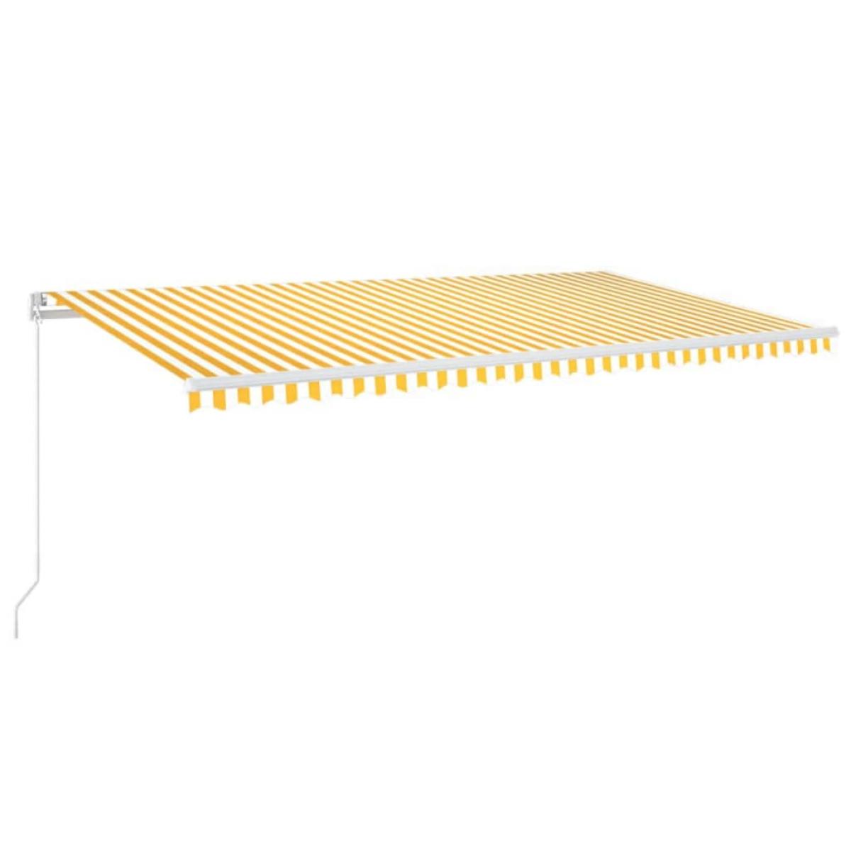 Toldo retráctil manual con luz LED amarillo y blanco 600x300 cm