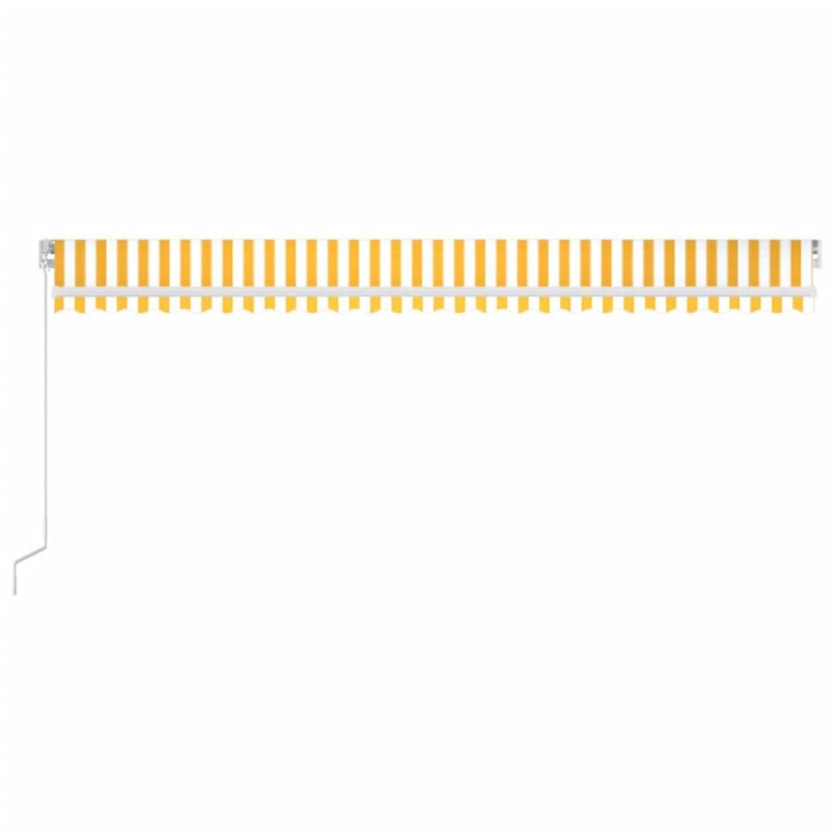Toldo retráctil manual con luz LED amarillo y blanco 600x300 cm