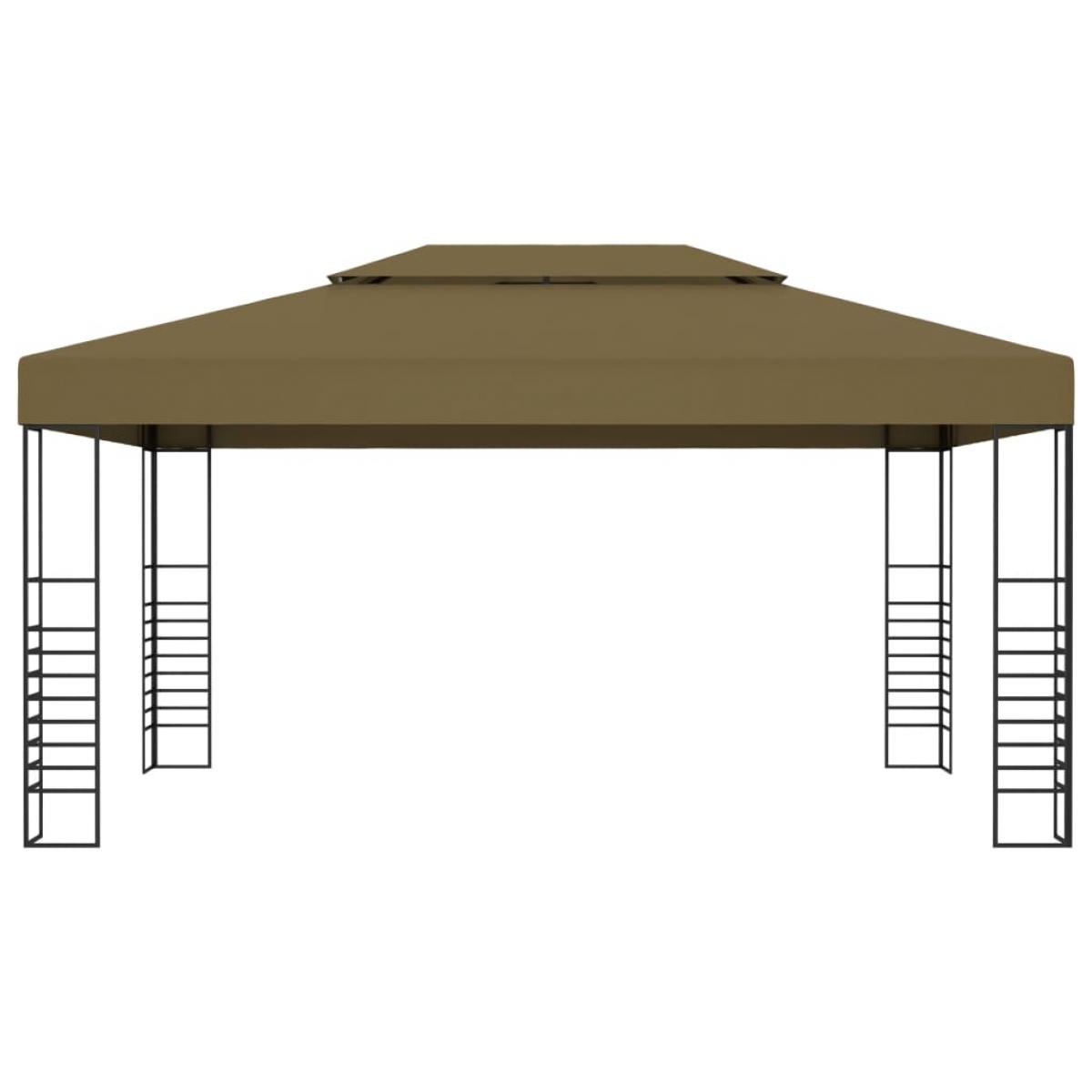 Carpa cenador de jardín con tira de luz LED 3x4m taupé 180 g/m²