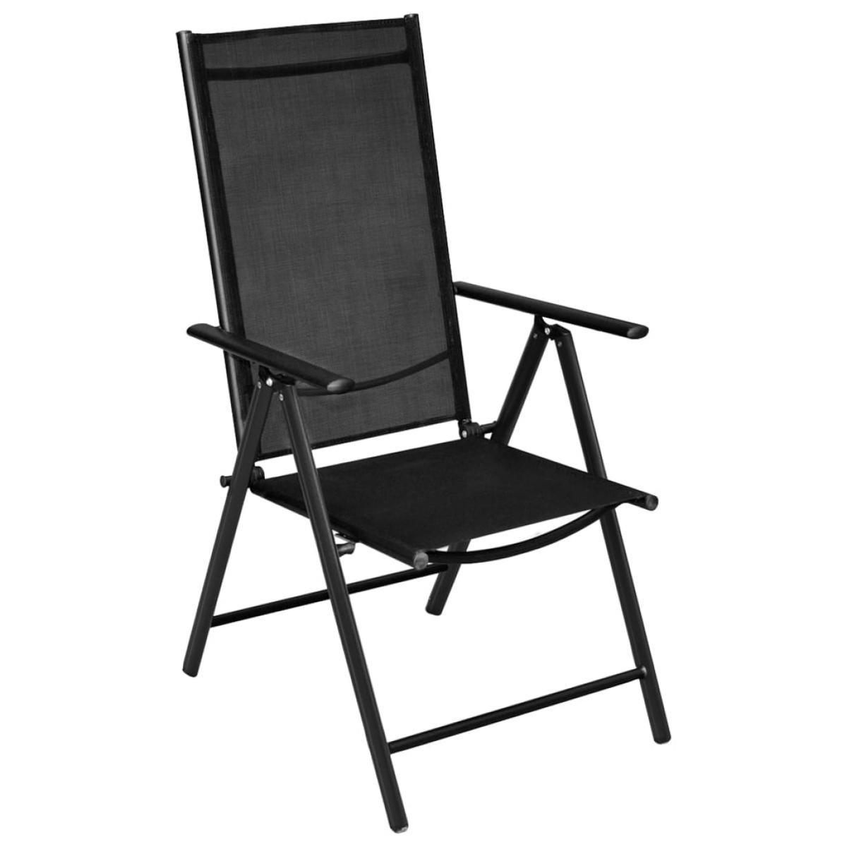 Juego de comedor de jardín 5 piezas aluminio negro