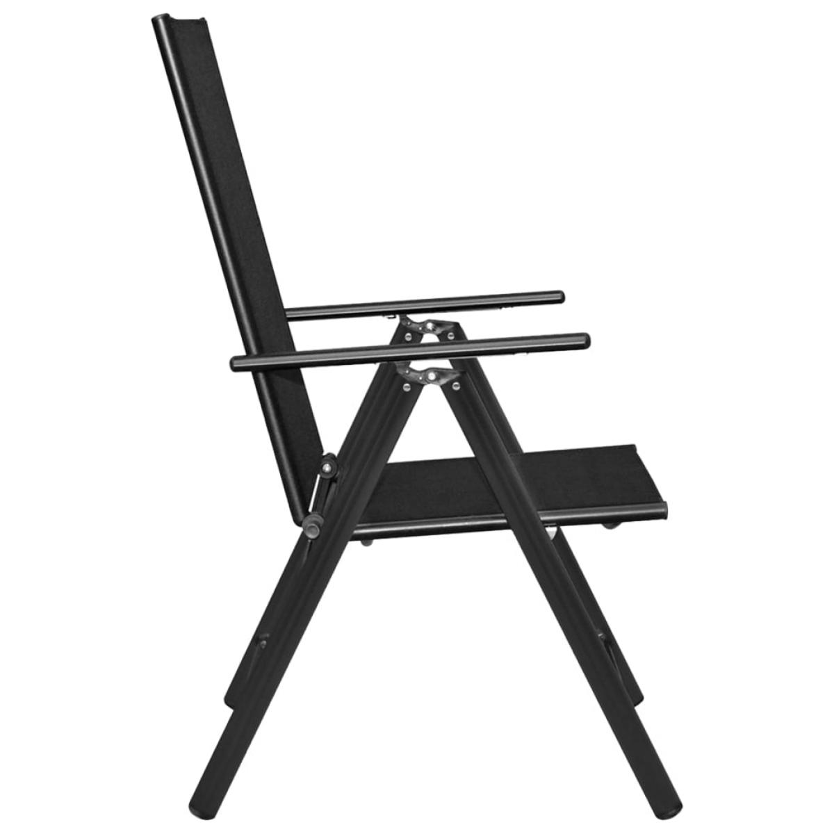 Juego de comedor de jardín 5 piezas aluminio negro