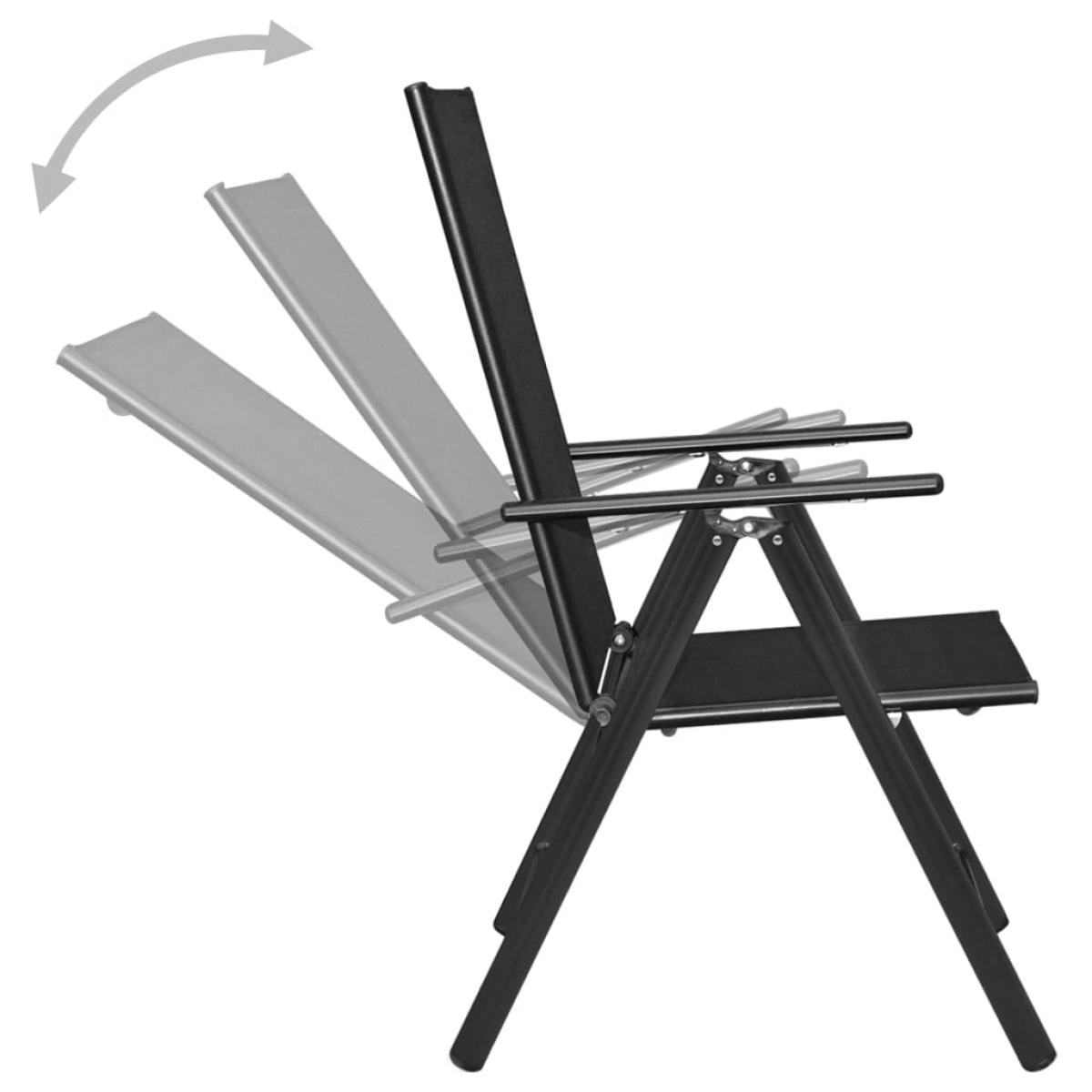 Juego de comedor de jardín 5 piezas aluminio negro