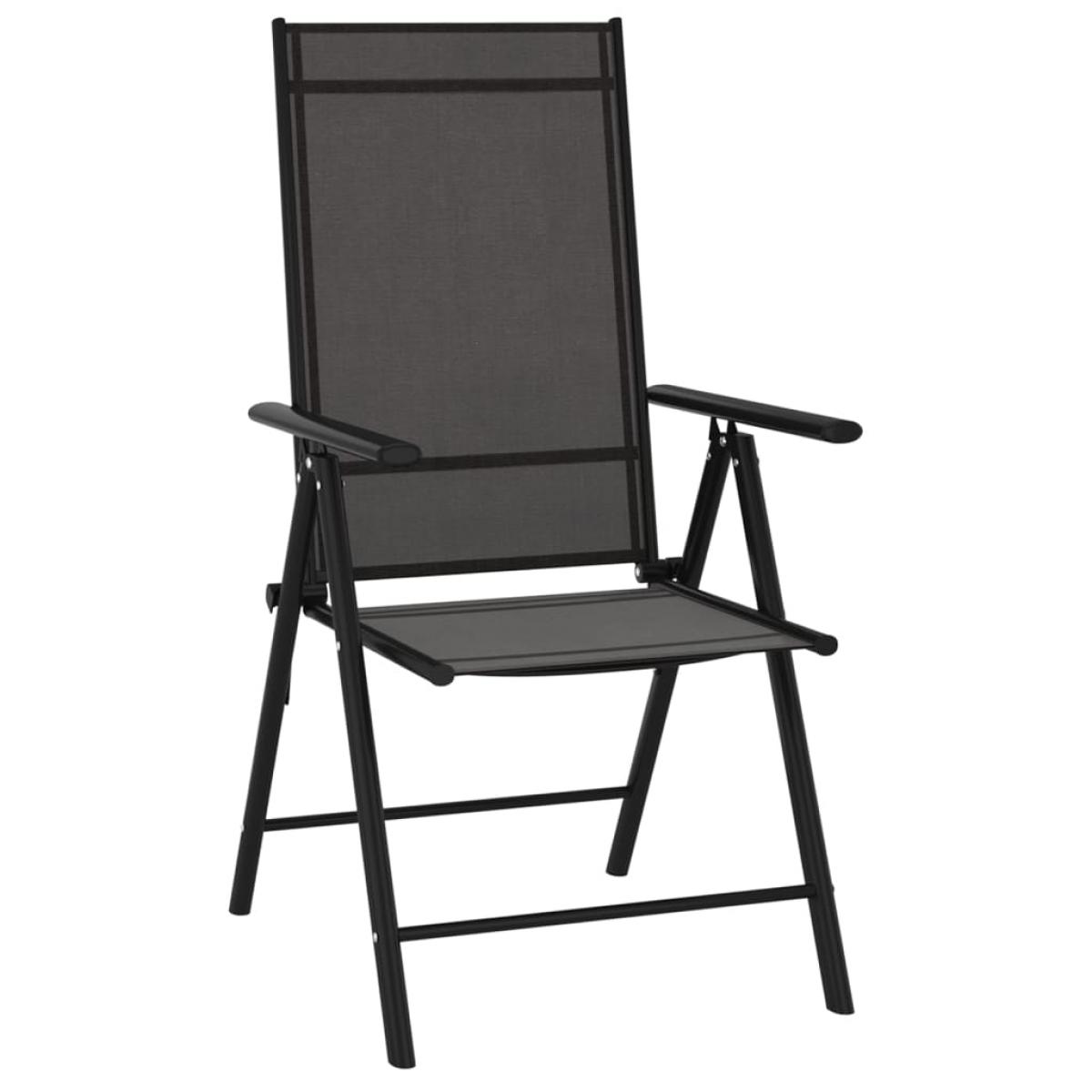 Juego de muebles de jardín 9 piezas negro y gris antracita