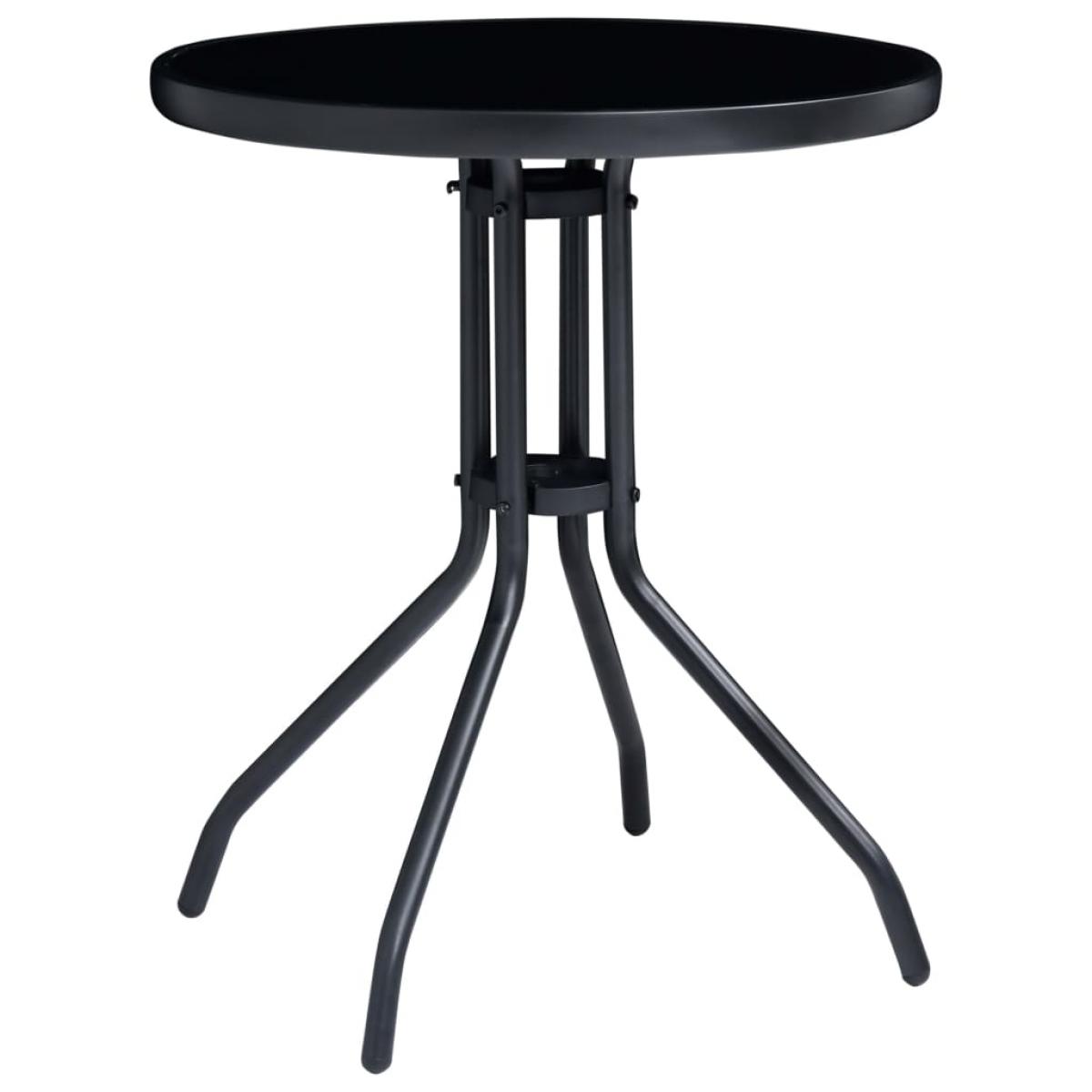 Juego de bistró de jardín 3 piezas negro y antracita