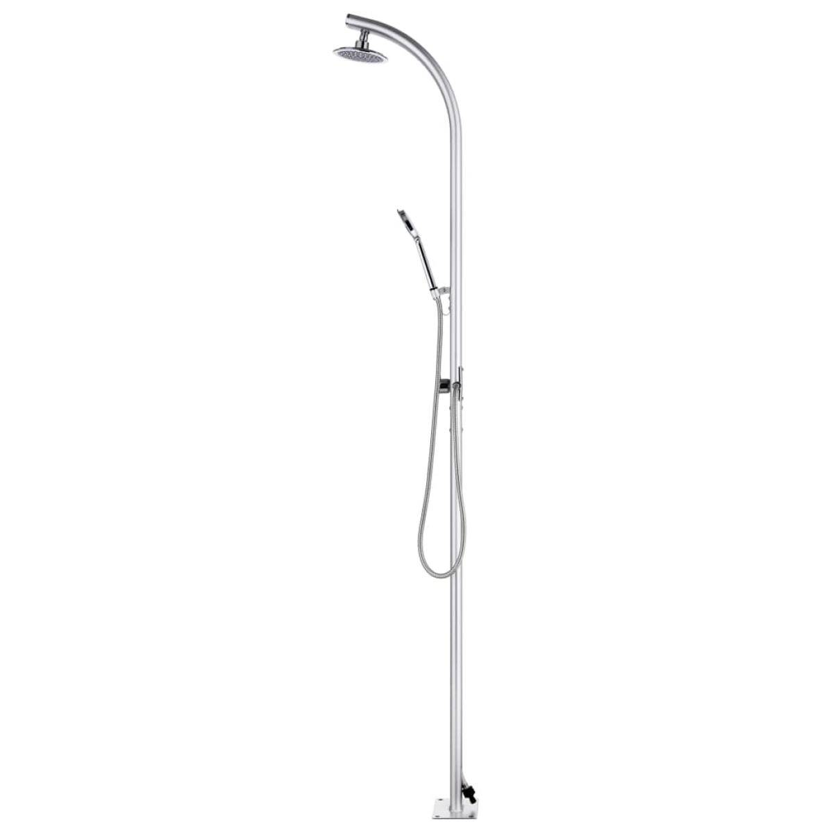 Ducha de jardín con base gris 220 cm aluminio 