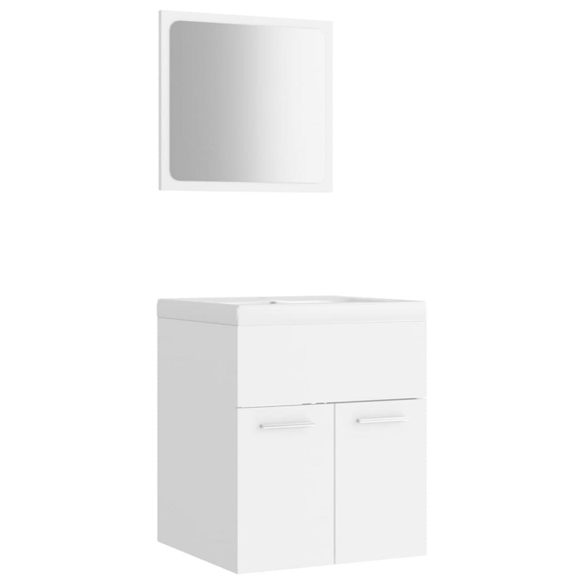 Conjunto de muebles de baño madera de ingeniería blanco