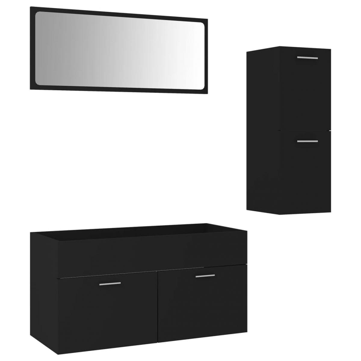 Conjunto de muebles de baño aglomerado negro