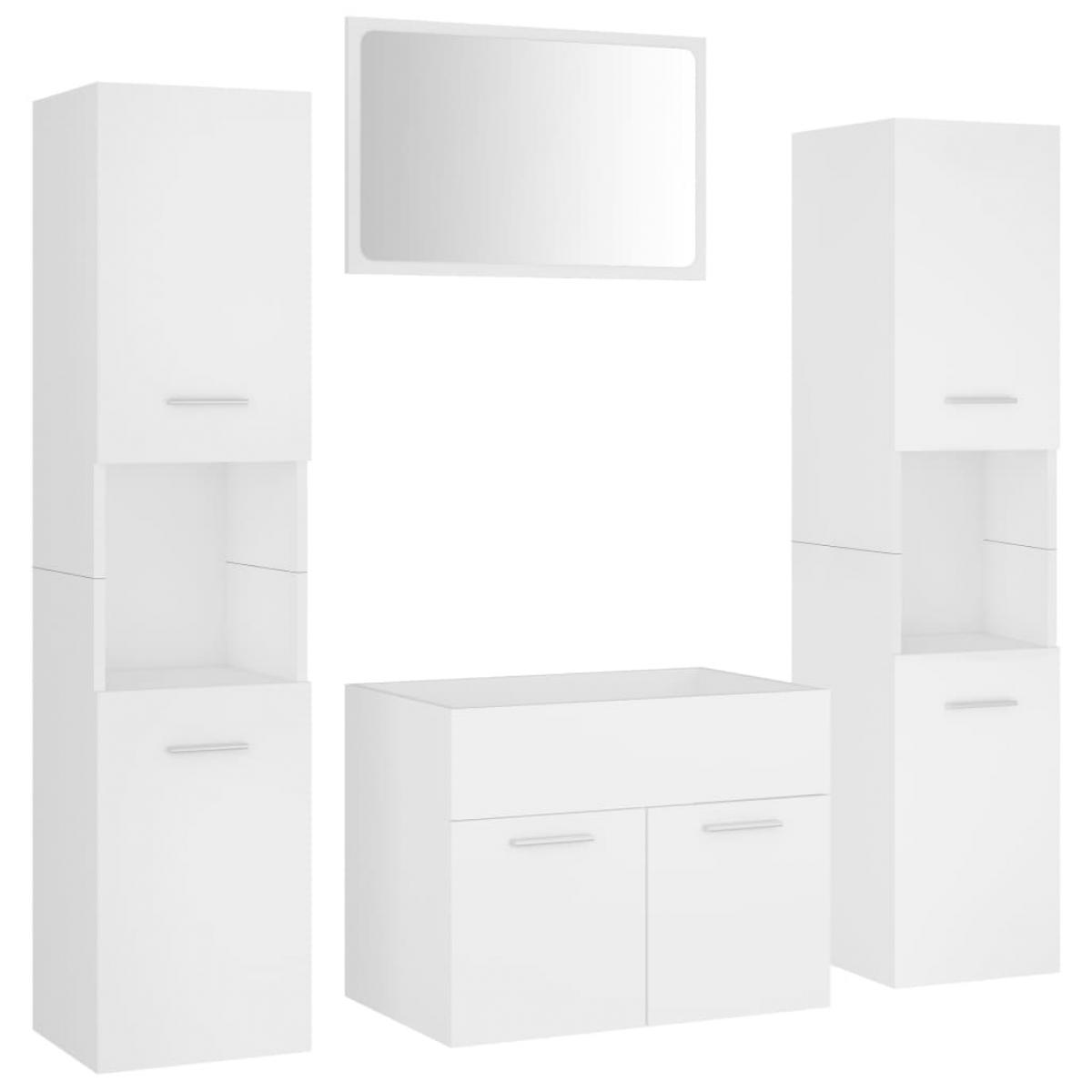 Conjunto de muebles de baño aglomerado blanco