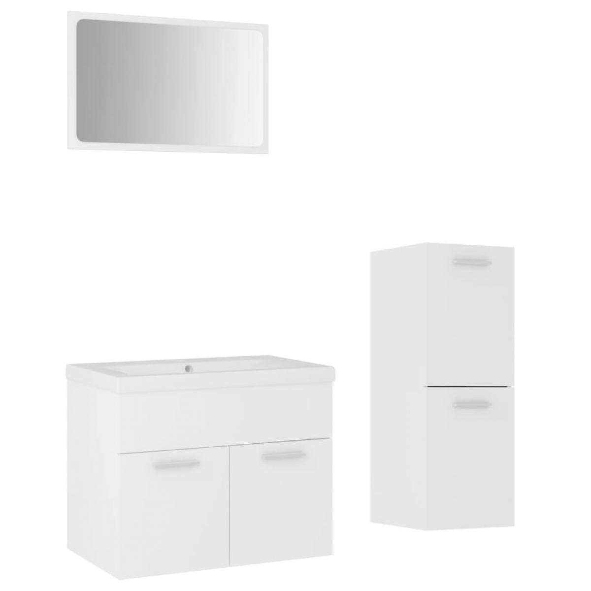 Conjunto de muebles de baño aglomerado blanco 