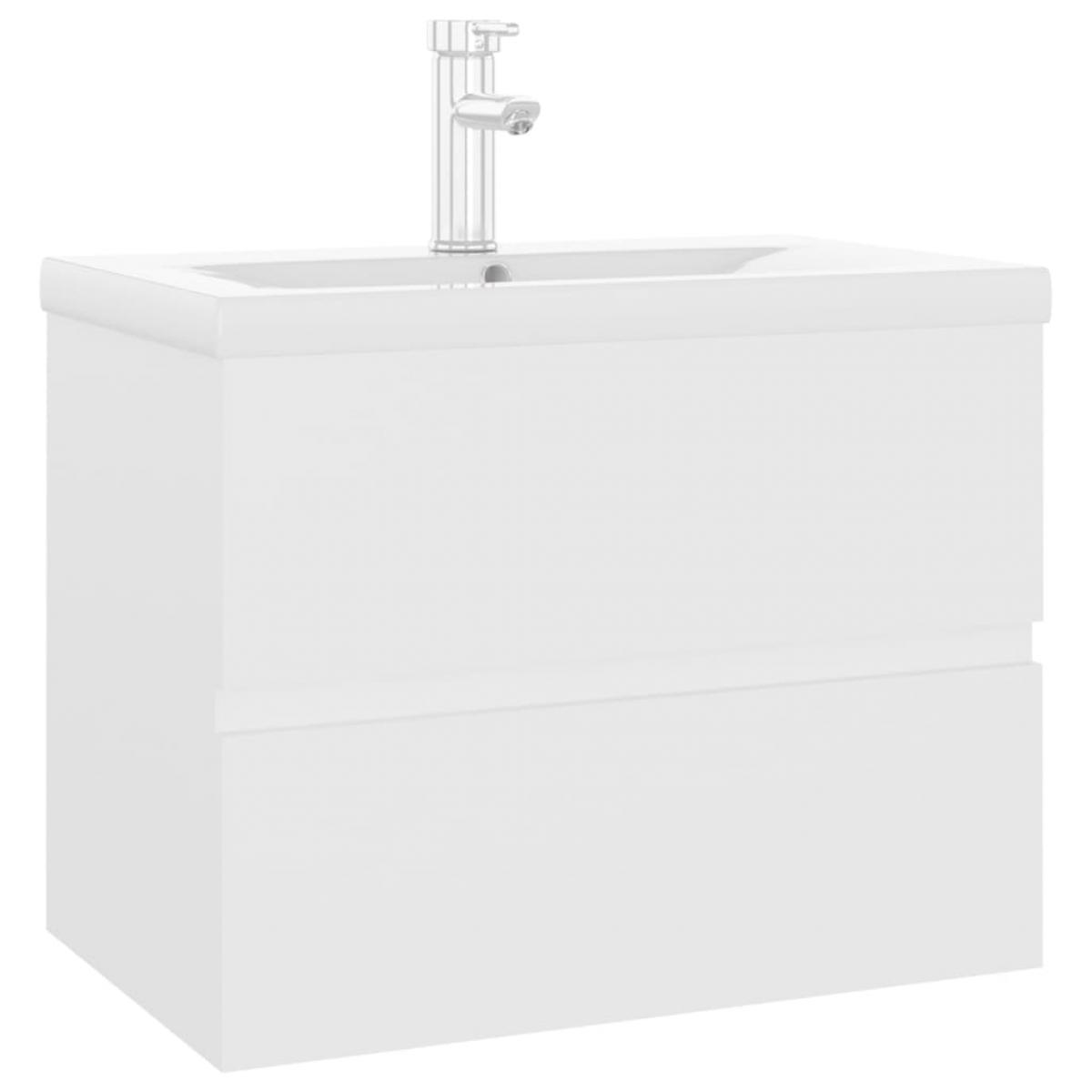 Mueble con lavabo aglomerado blanco brillante 