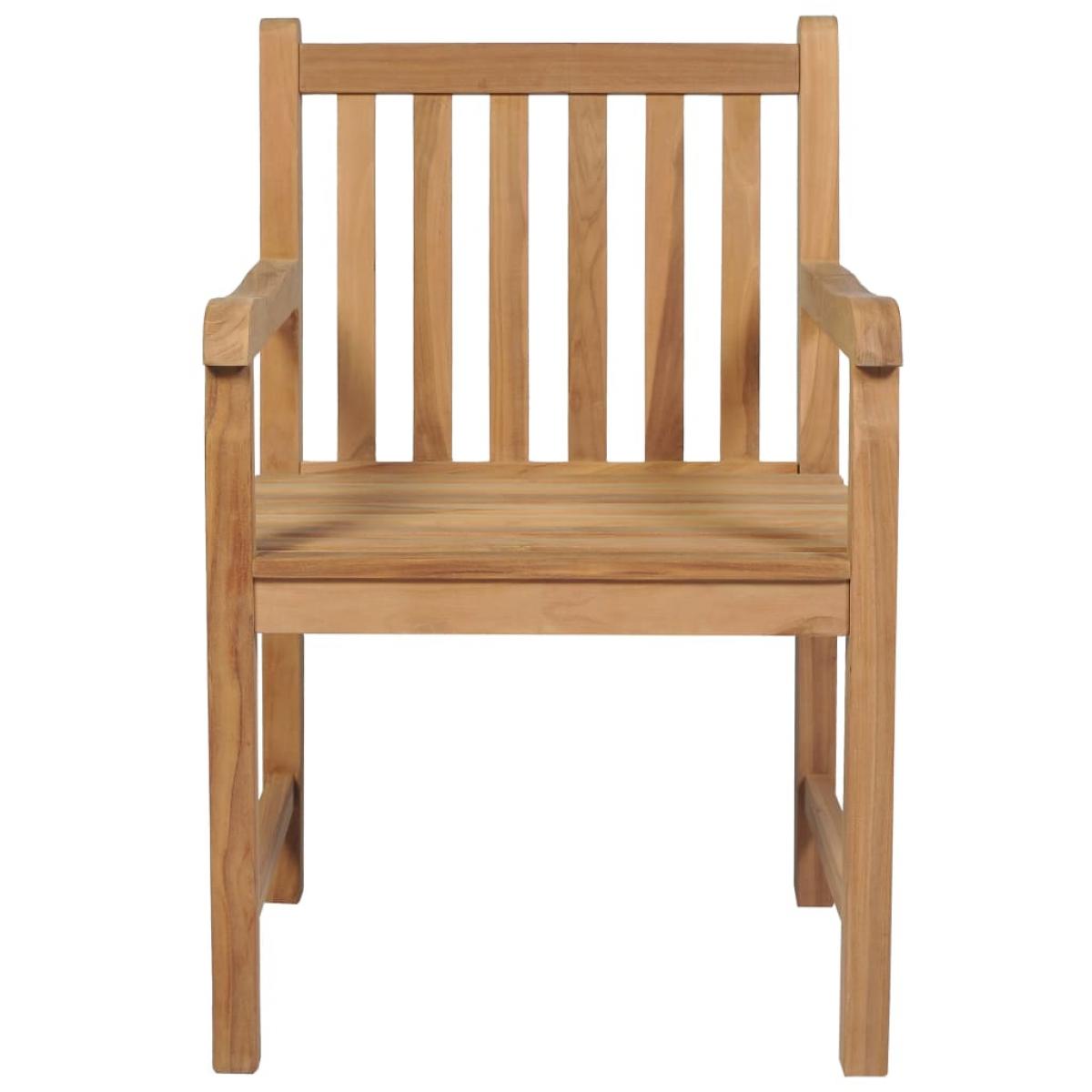Sillas de jardín 8 uds madera maciza de teca cojines azul