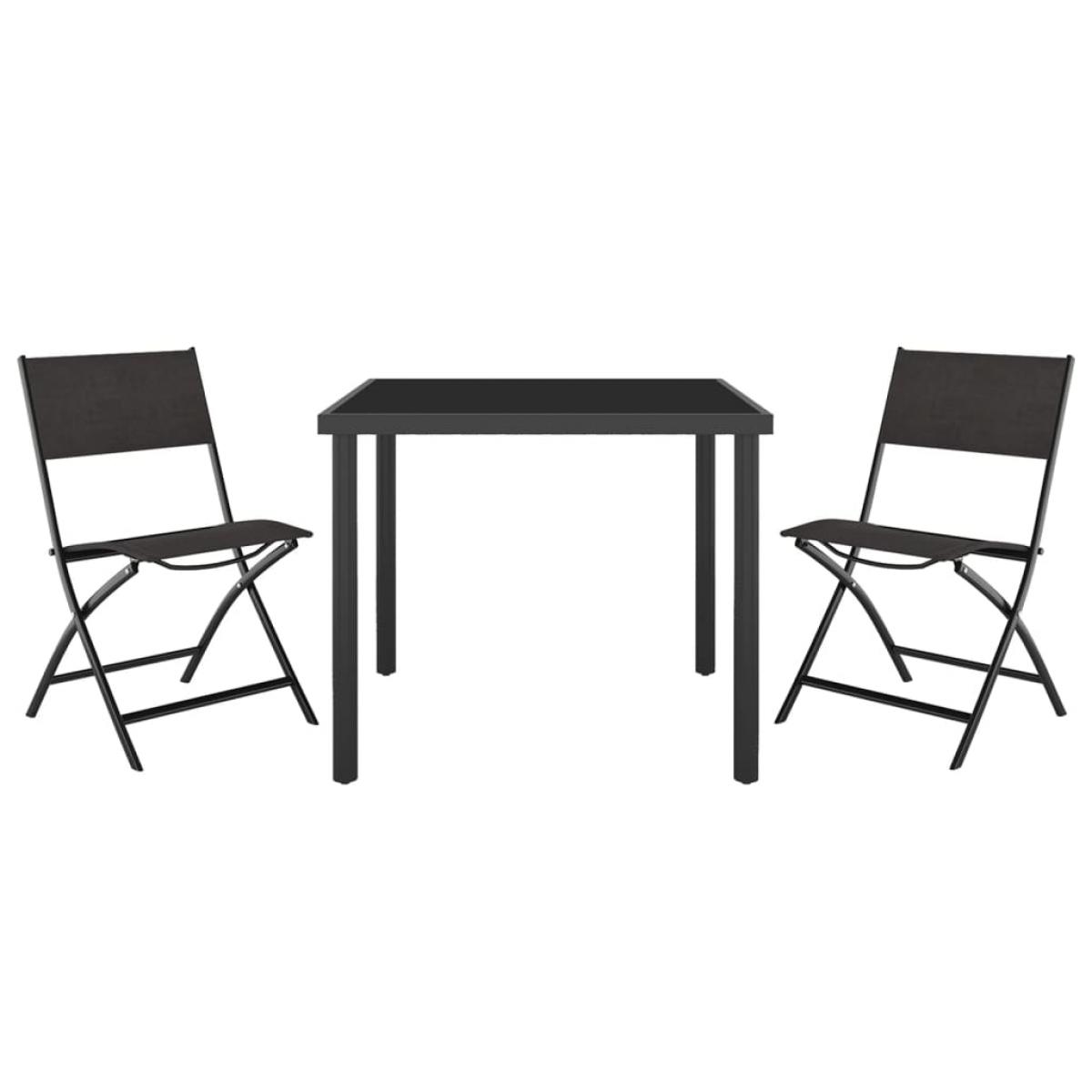 Juego de comedor de jardín 3 piezas acero