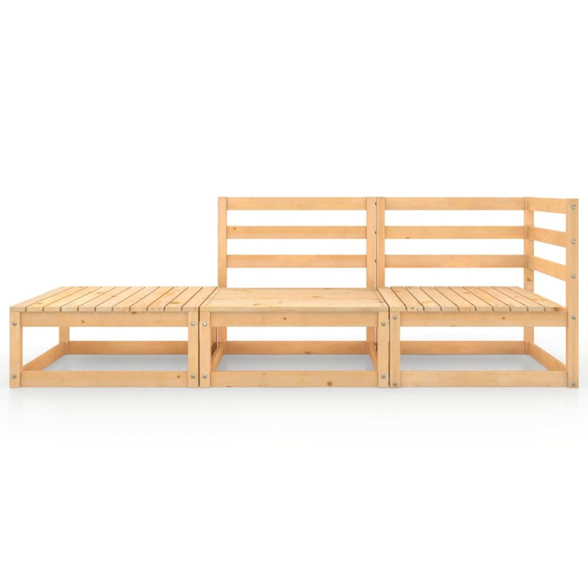 Juego de muebles de jardín 4 piezas madera maciza de pino