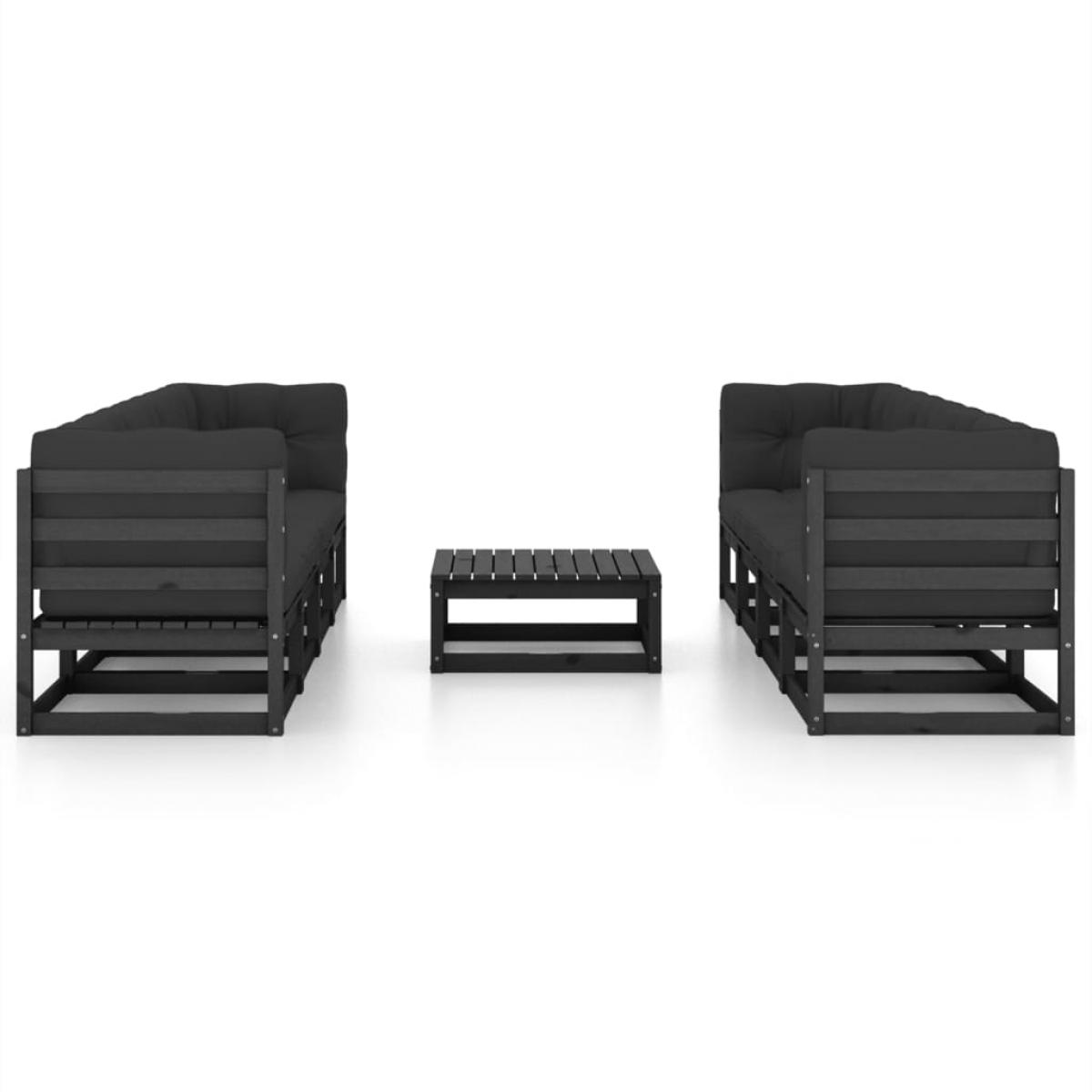 Juego de muebles de jardín 9 pzas y cojines madera pino maciza
