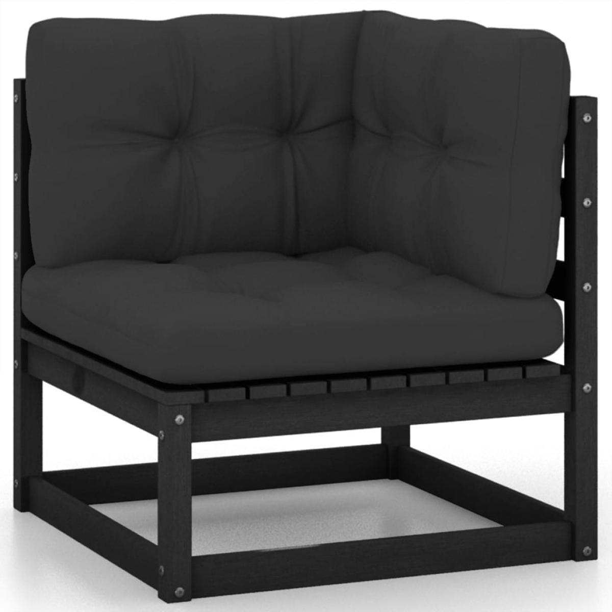 Juego de muebles de jardín 7 pzas y cojines madera pino maciza