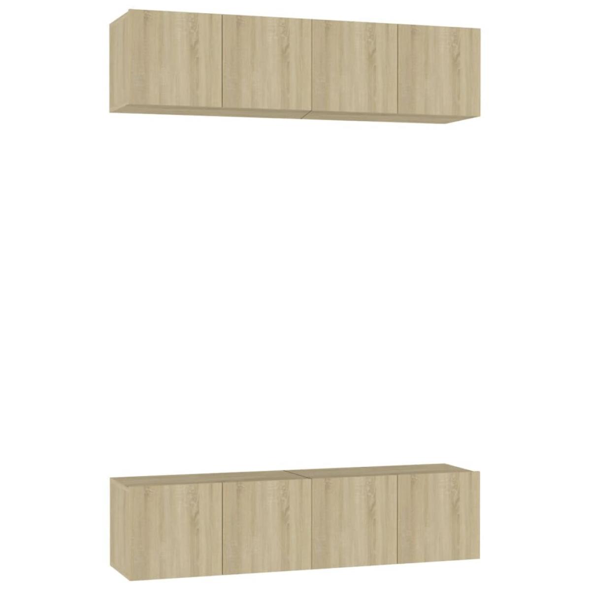 Juego de muebles de salón 4 piezas roble Sonoma 60x30x30 cm