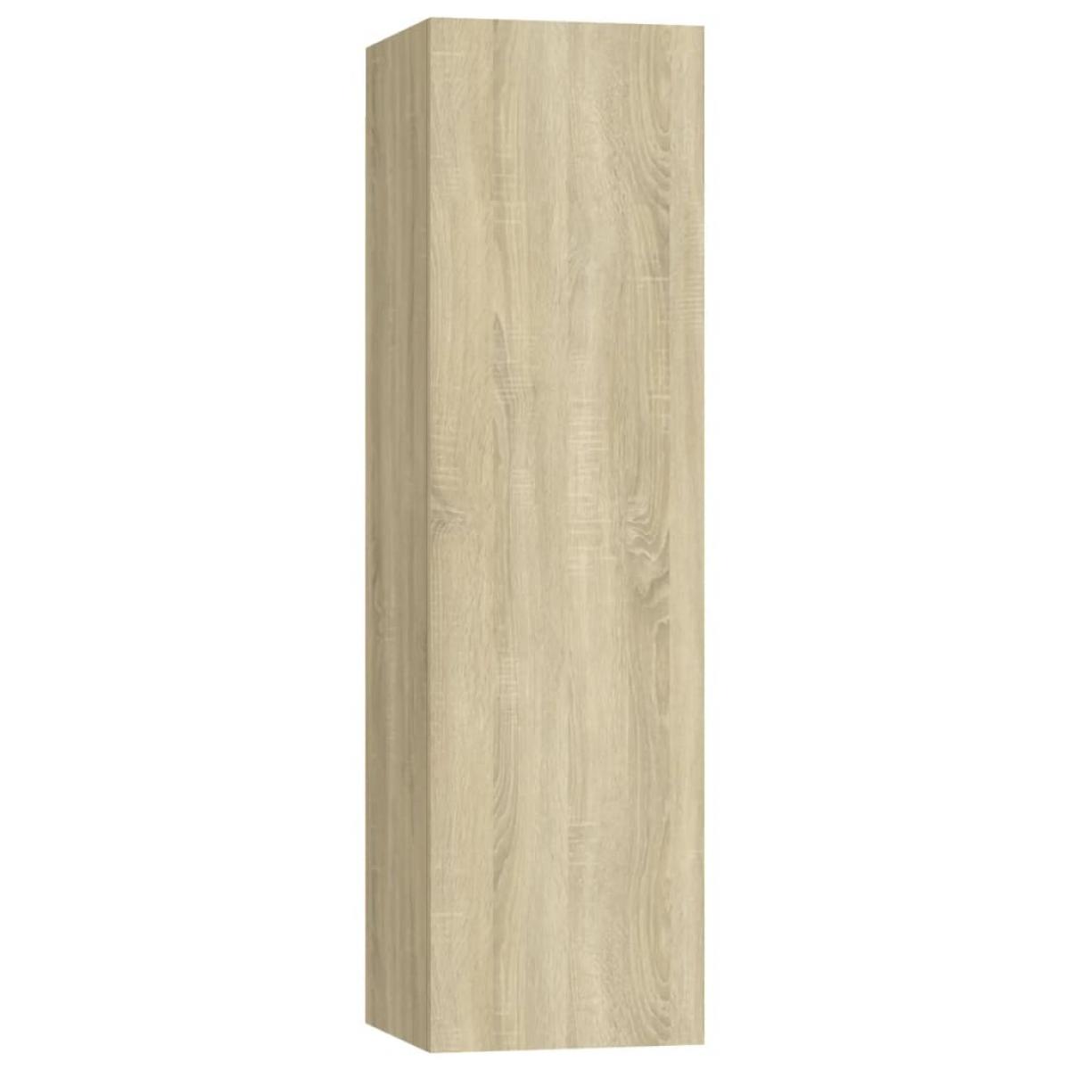Juego de muebles de salón 4 pzas roble Sonoma 30,5x30x110 cm