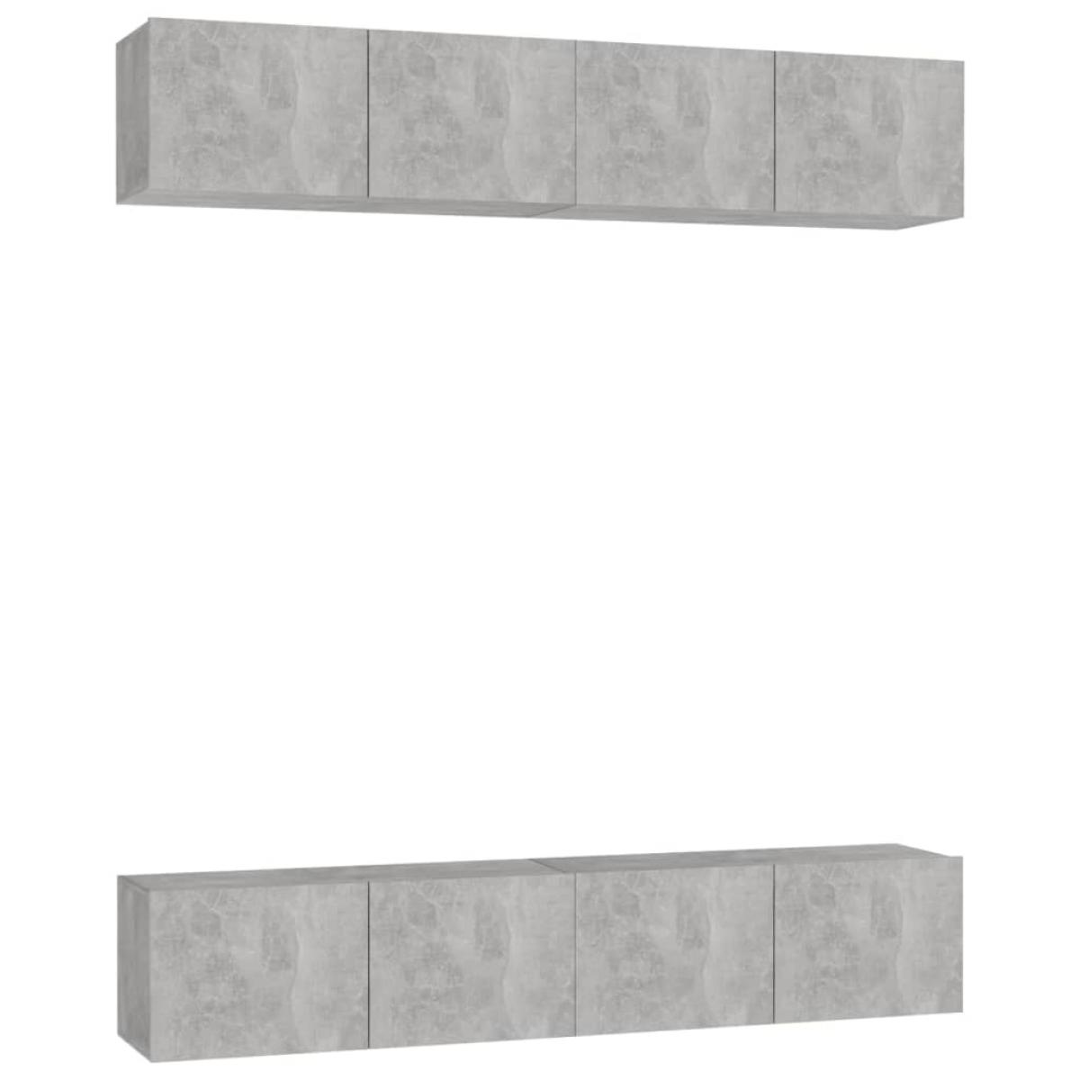 Juego de muebles de salón 4 piezas gris hormigón 80x30x30 cm