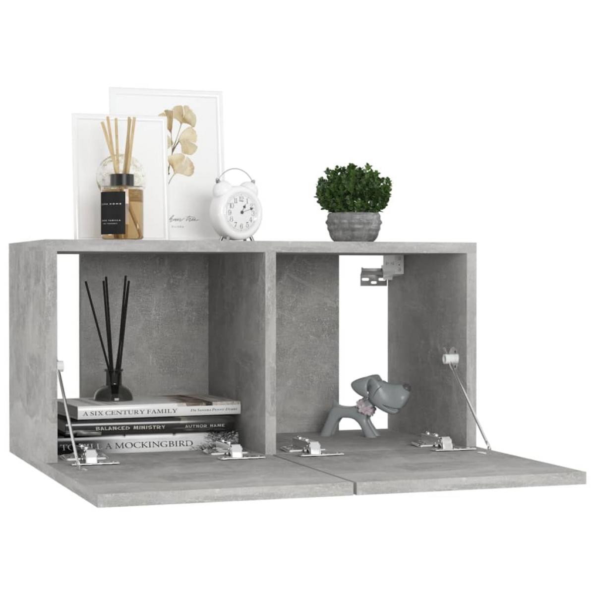 Juego de mueble para TV de 6 piezas aglomerado gris hormigón 