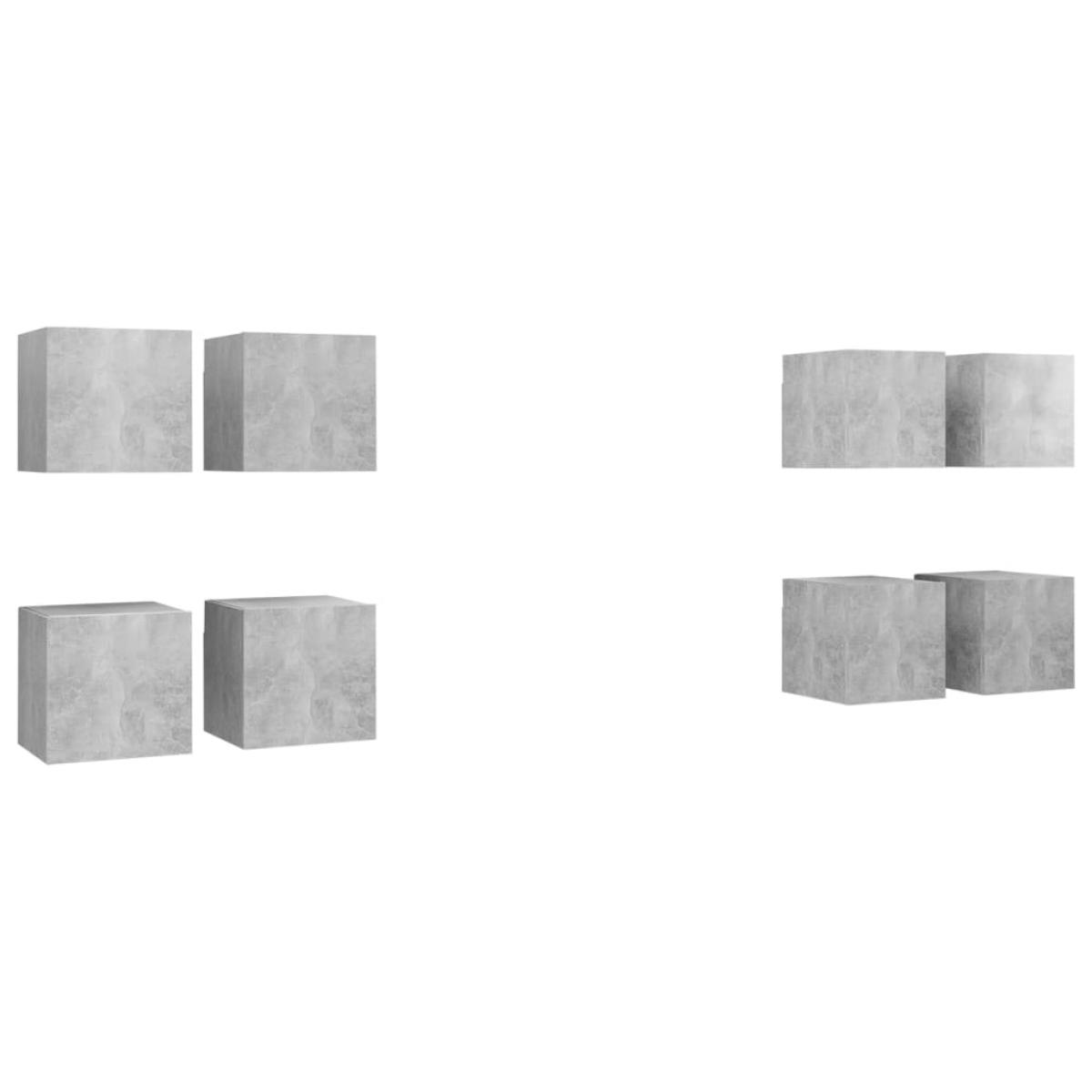 Muebles de pared para TV 8 unidades gris hormigón 30,5x30x30 cm