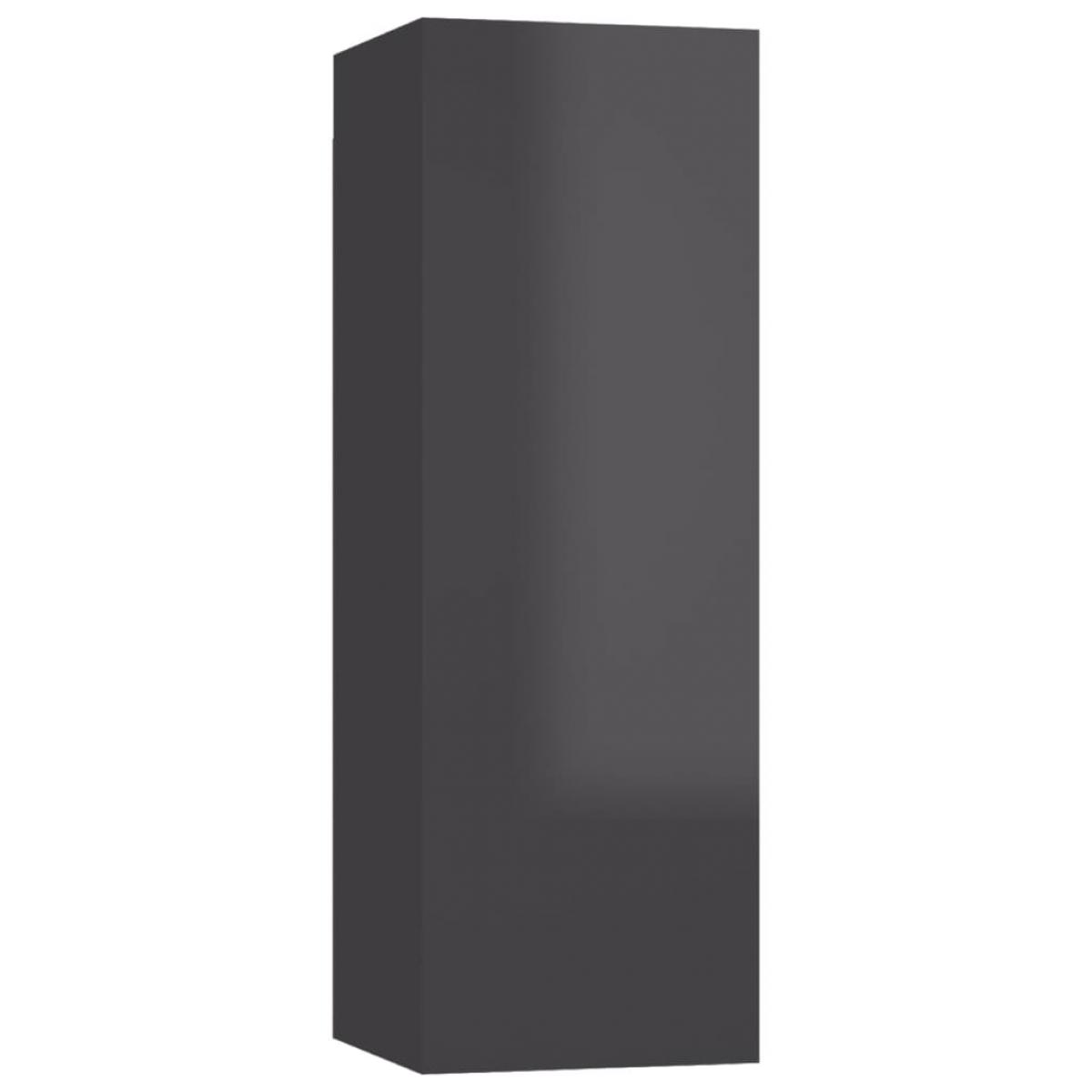 Juego de mueble para TV de 5 piezas aglomerado gris brillante