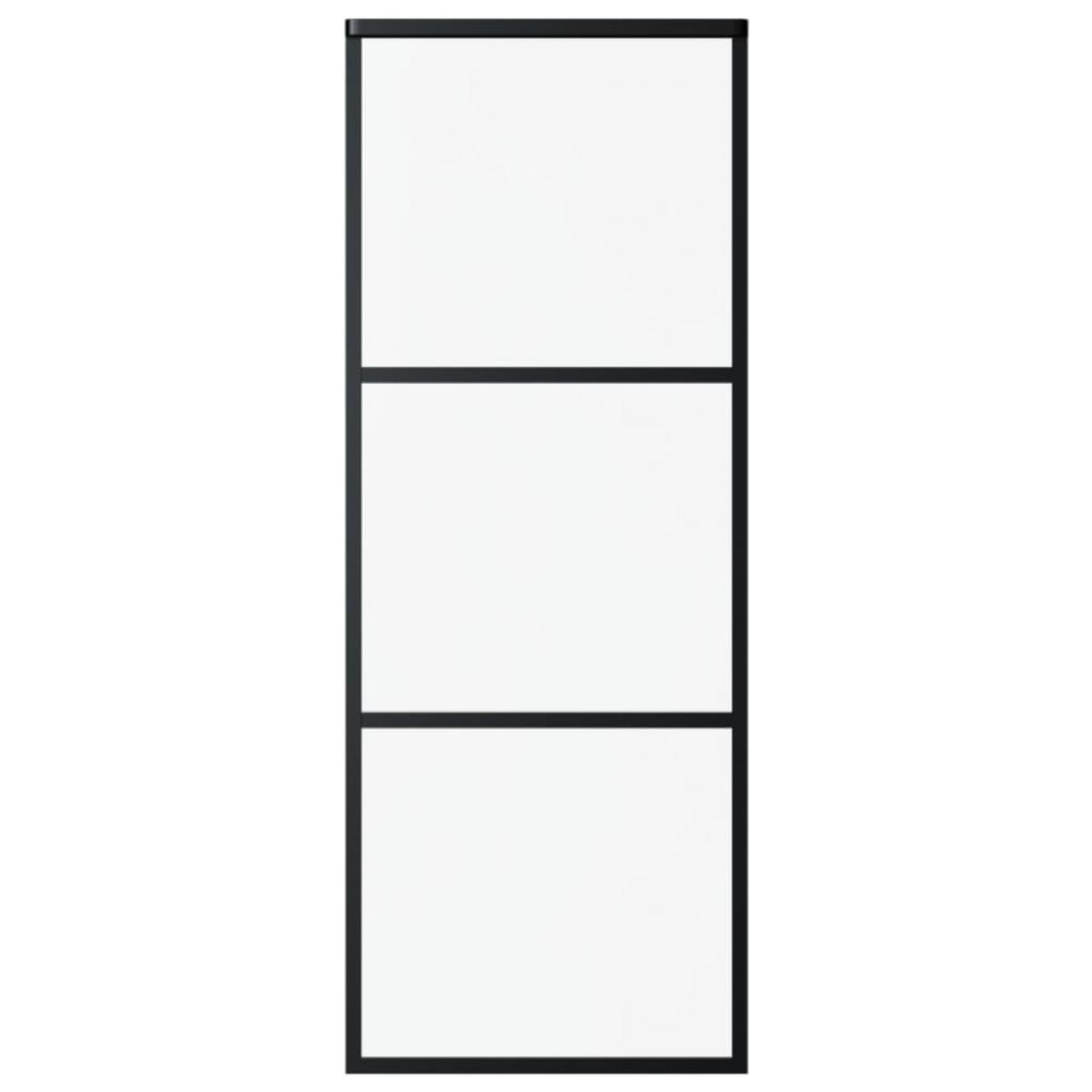 Puerta corredera con herrajes ESG vidrio y aluminio 76x205 cm