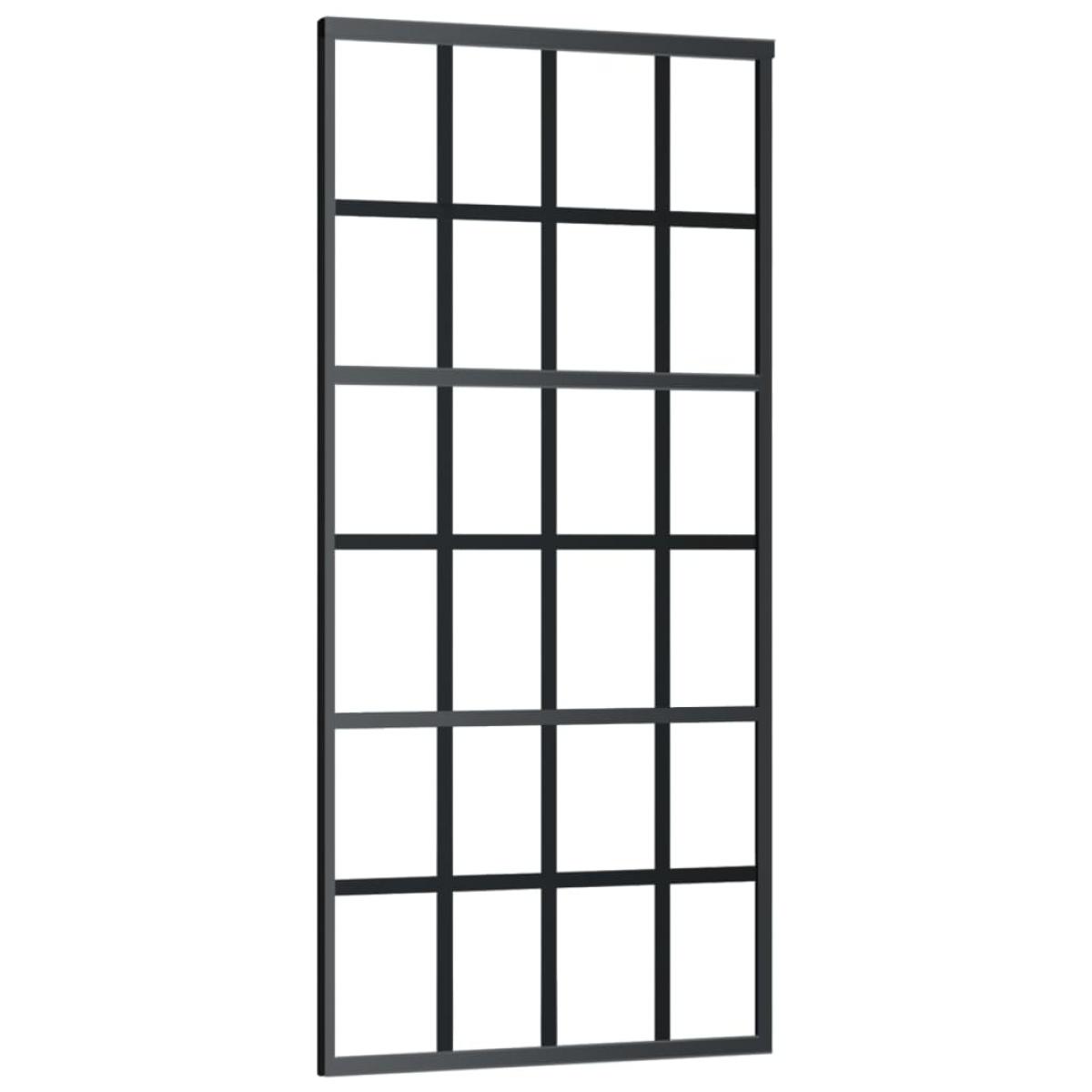 Puerta corredera con herrajes ESG vidrio y aluminio 90x205 cm