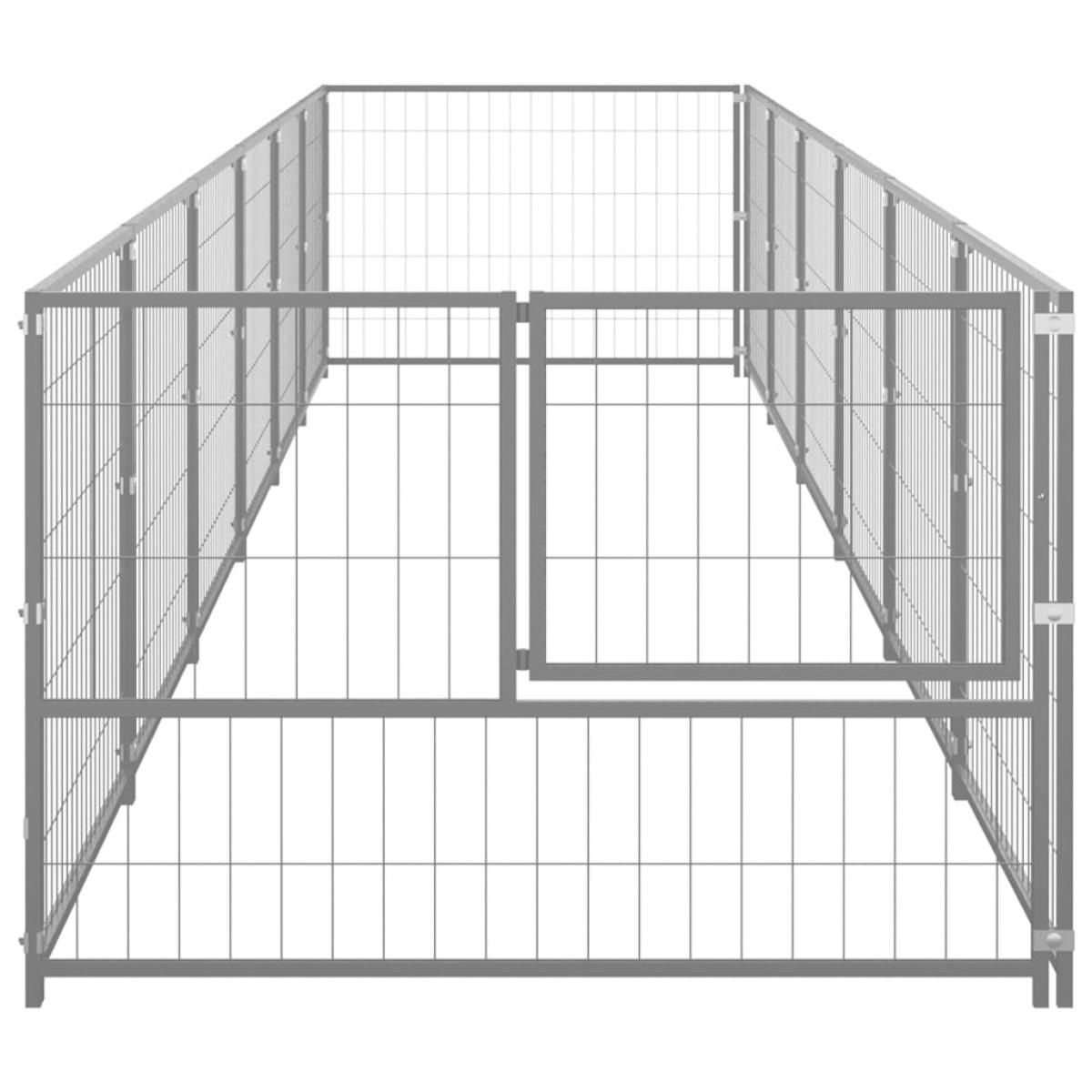 Perrera plateada 6 m² acero