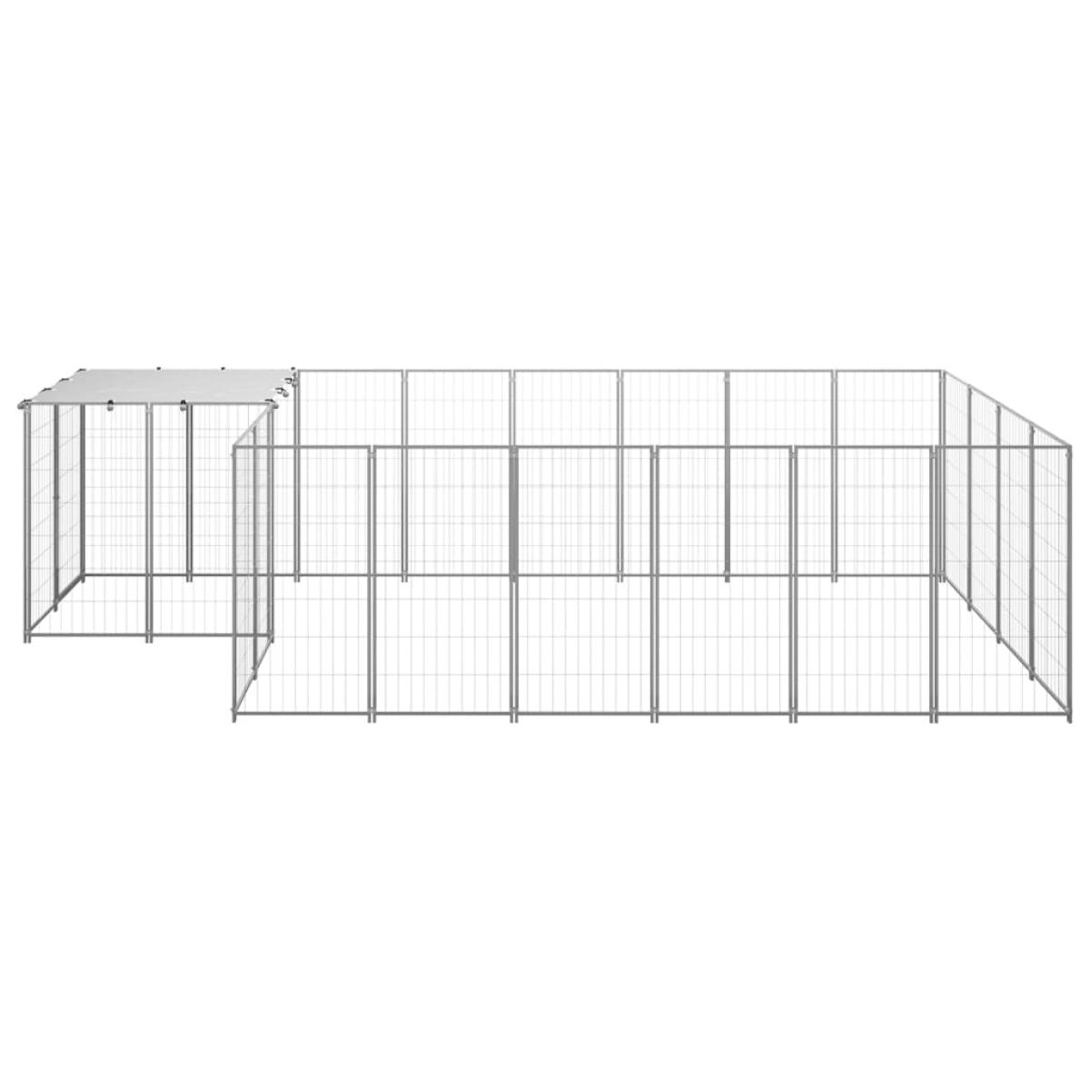 Perrera plateada 8,47 m² acero
