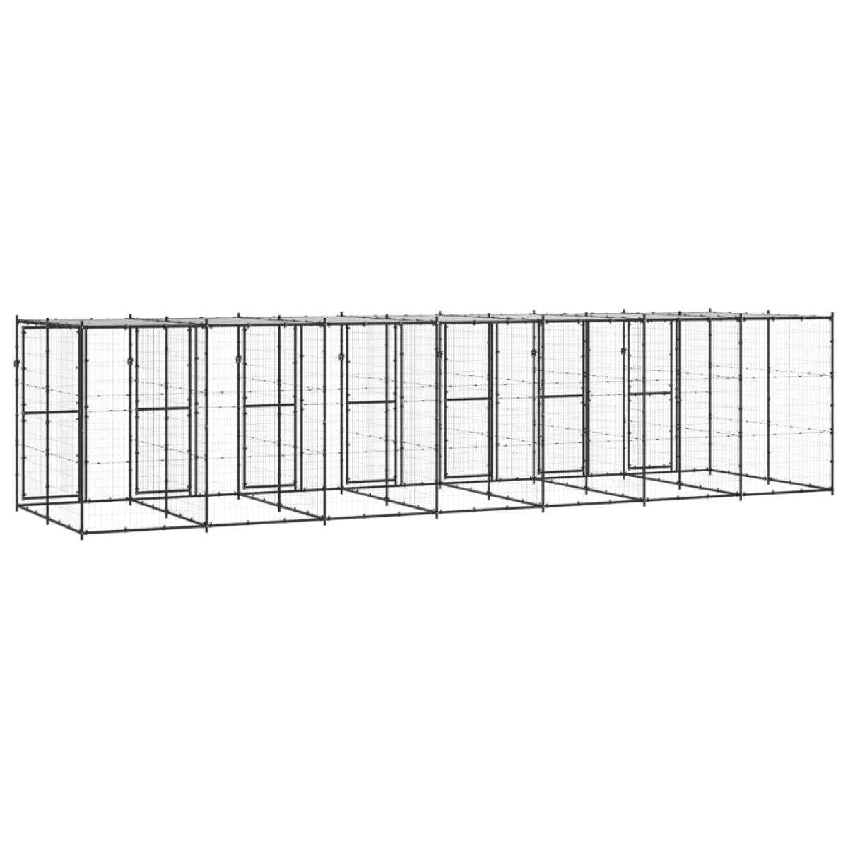 Perrera de exterior de acero con techo 16,94 m²