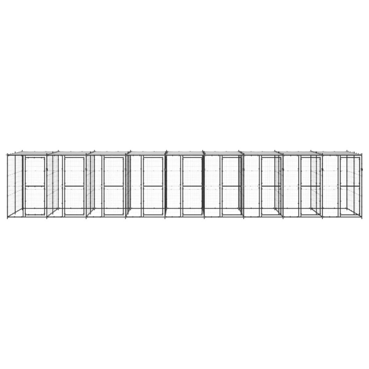 Perrera de exterior de acero con techo 21,78 m²