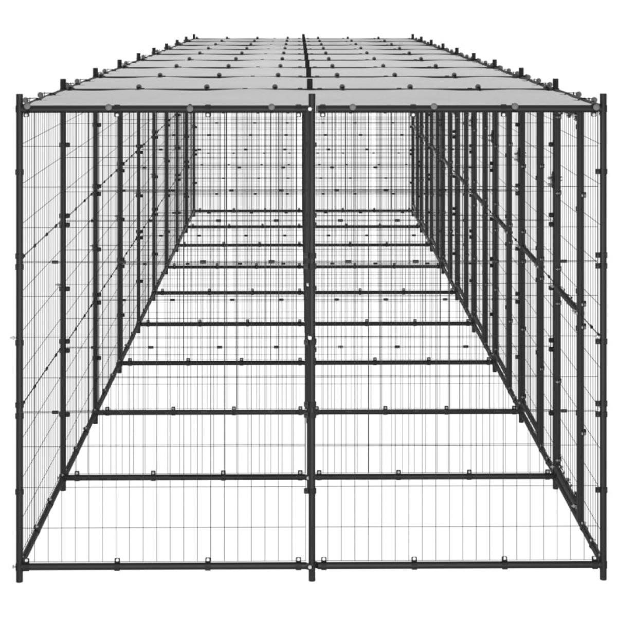 Perrera de exterior de acero con techo 21,78 m²