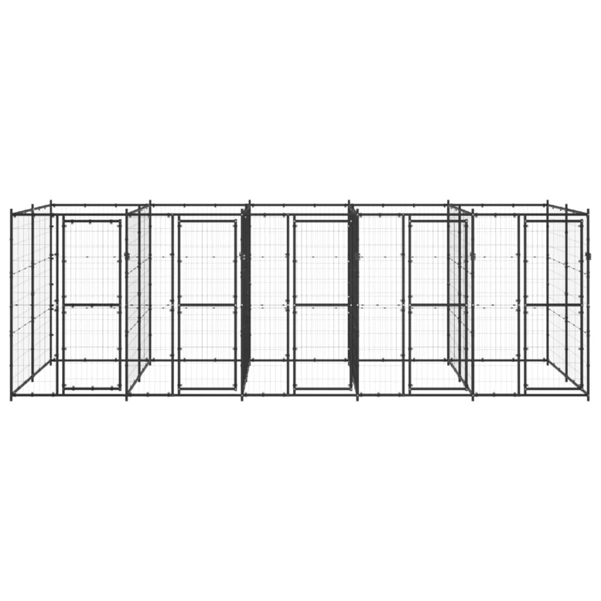 Perrera de exterior de acero 12,1 m²