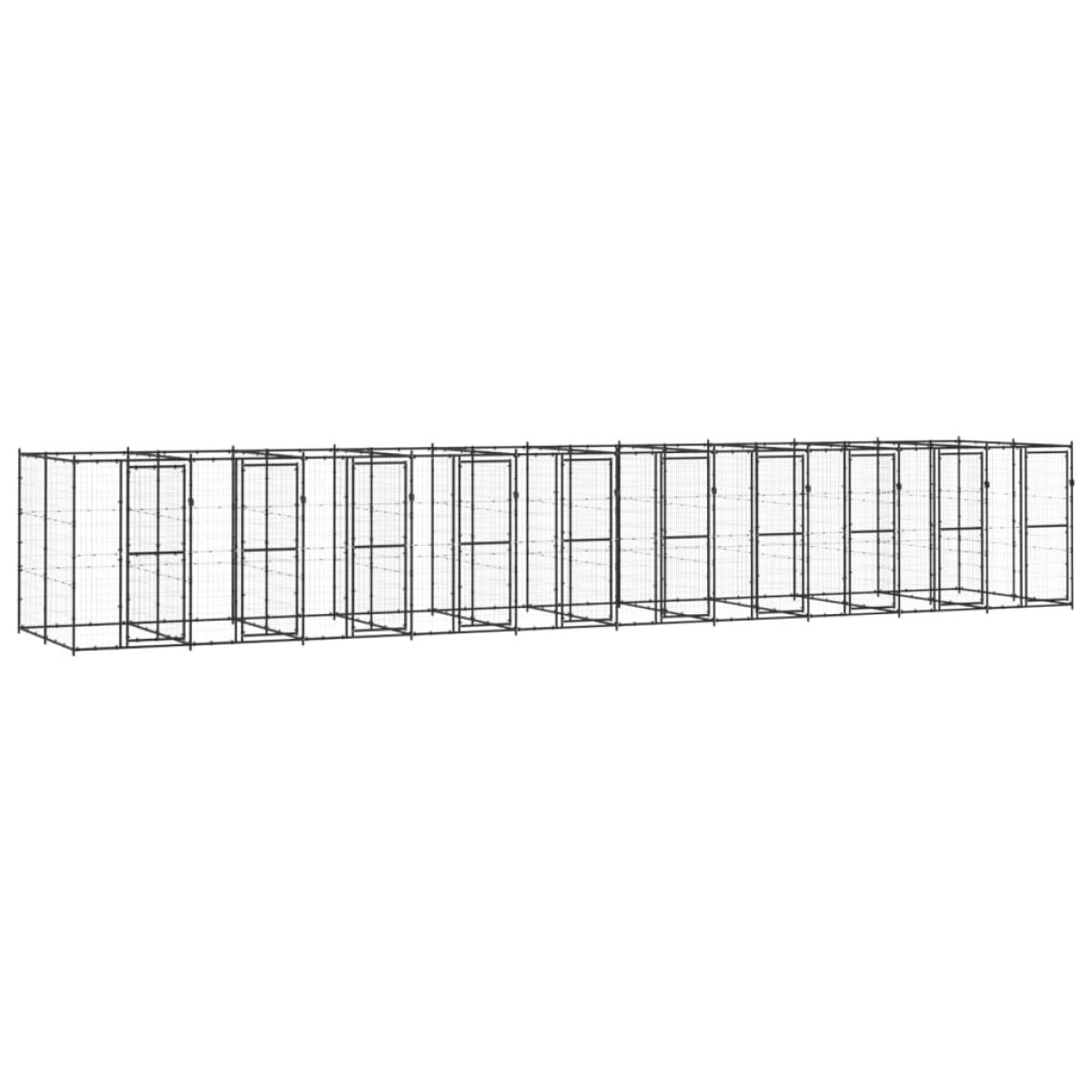 Perrera de exterior de acero 24,2 m²