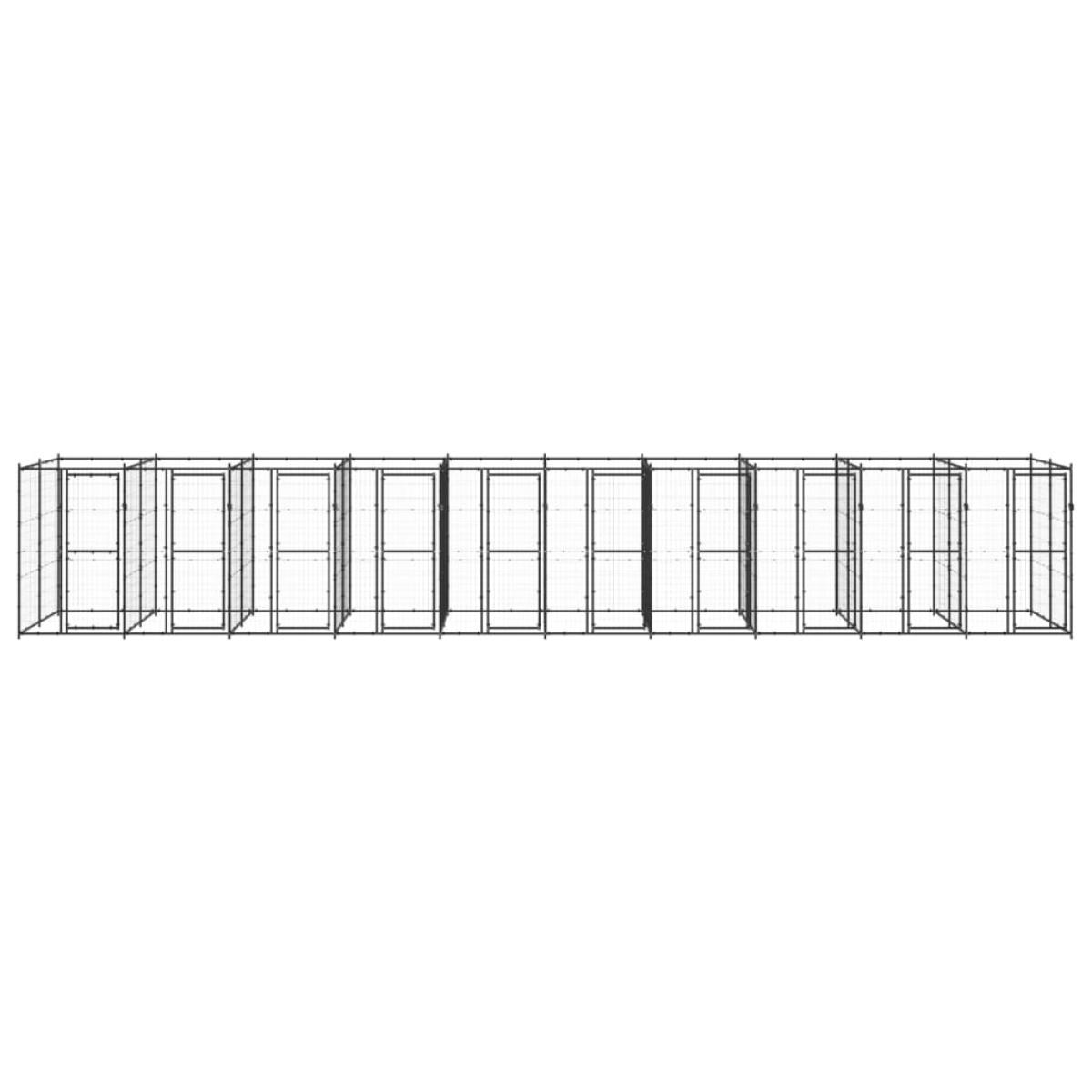 Perrera de exterior de acero 24,2 m²