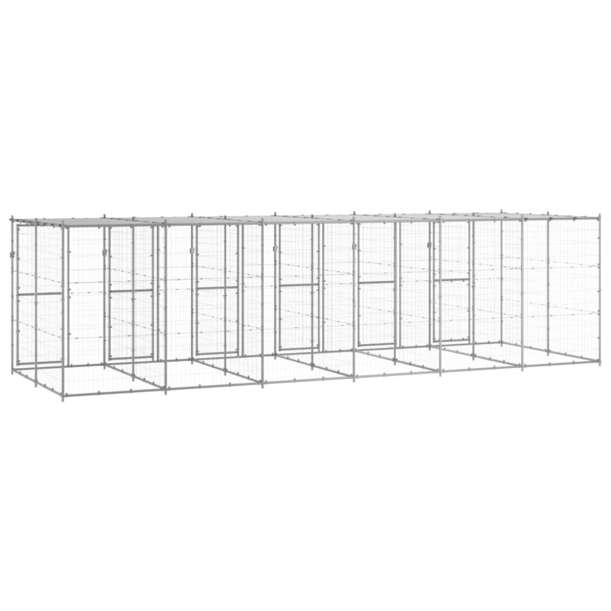 Perrera de exterior de acero galvanizado con techo 14,52 m²