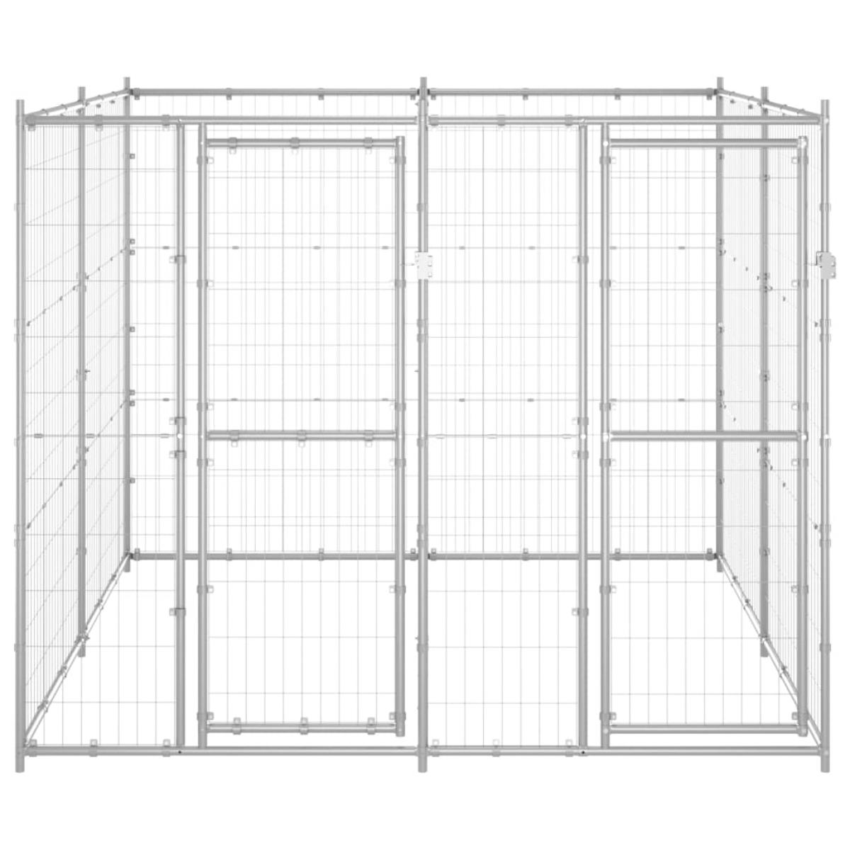 Perrera de exterior de acero galvanizado 4,84 m²