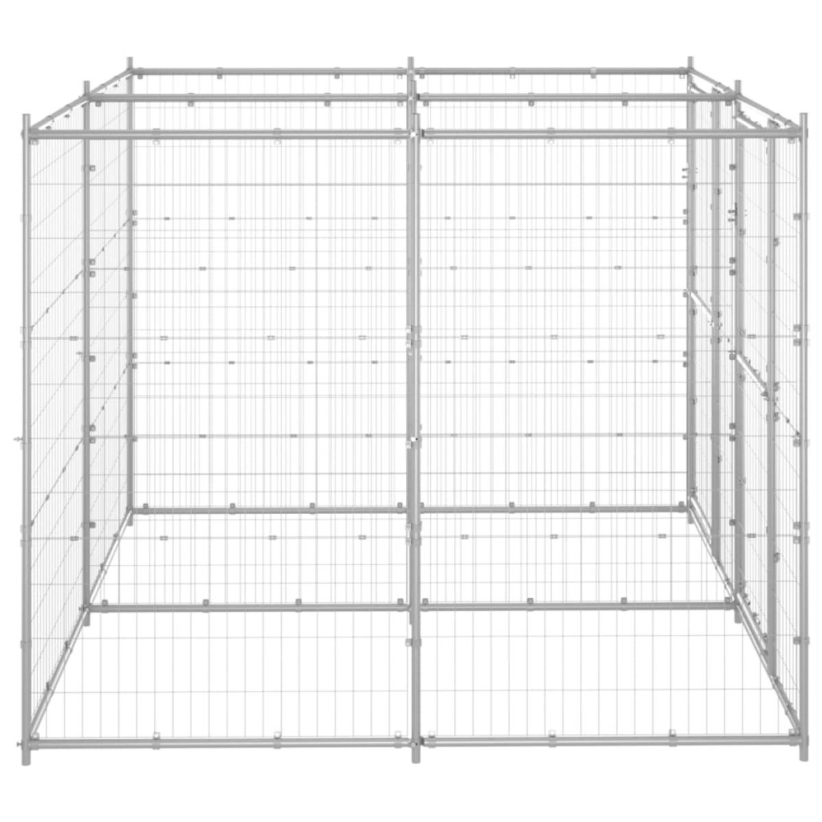 Perrera de exterior de acero galvanizado 4,84 m²