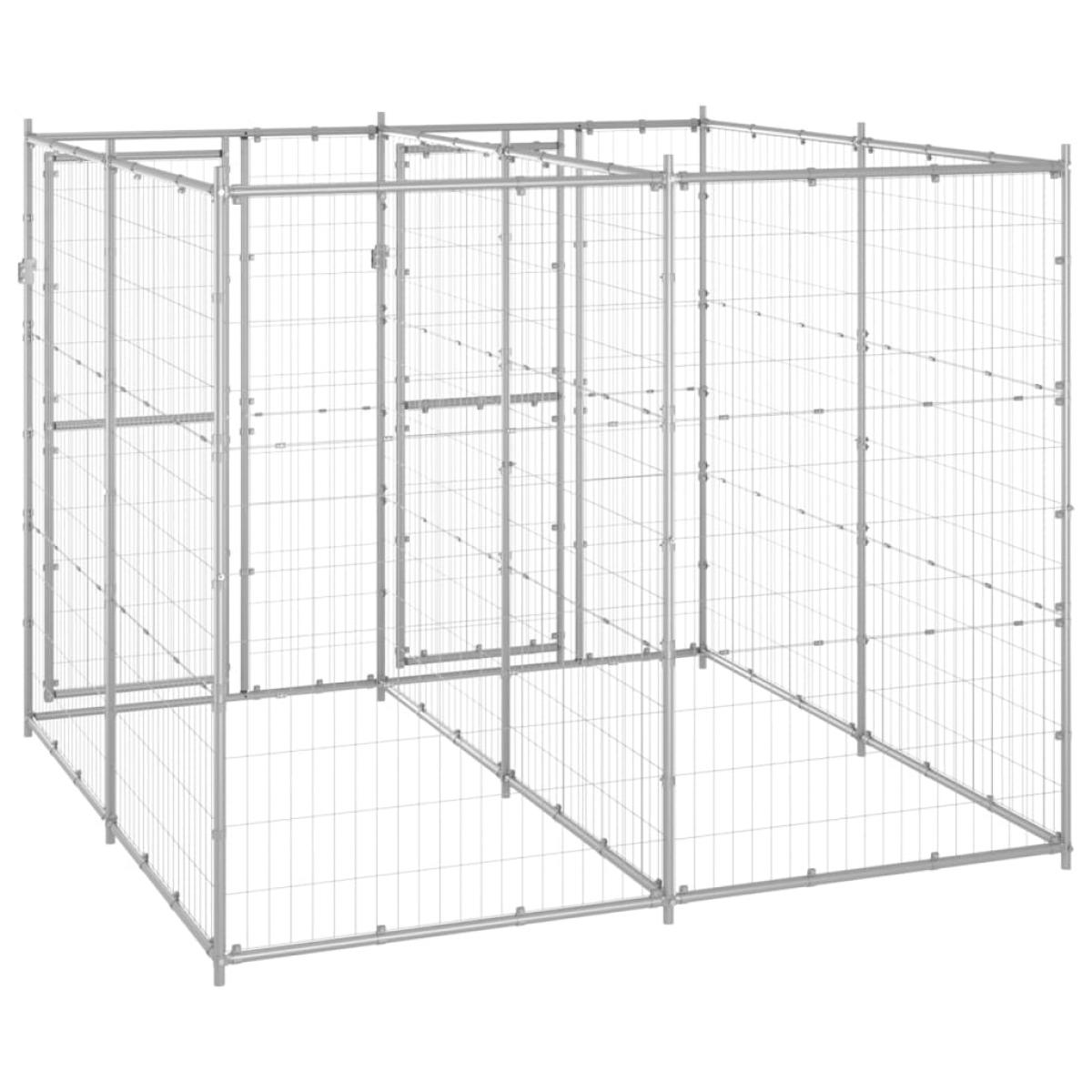 Perrera de exterior de acero galvanizado 4,84 m²